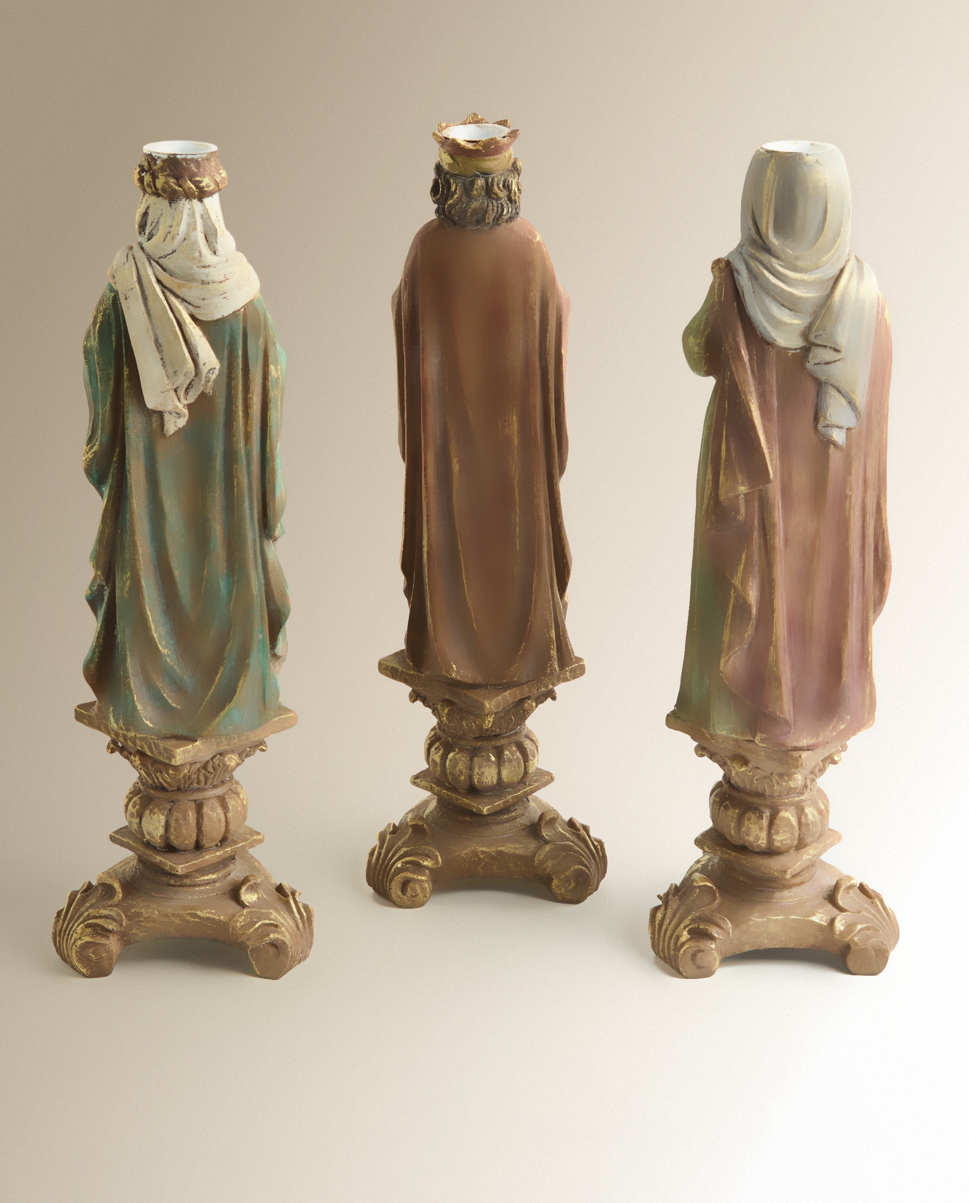 Set de tres portavelas Reyes Magos Navidad - Multicolor Multicolor-4
