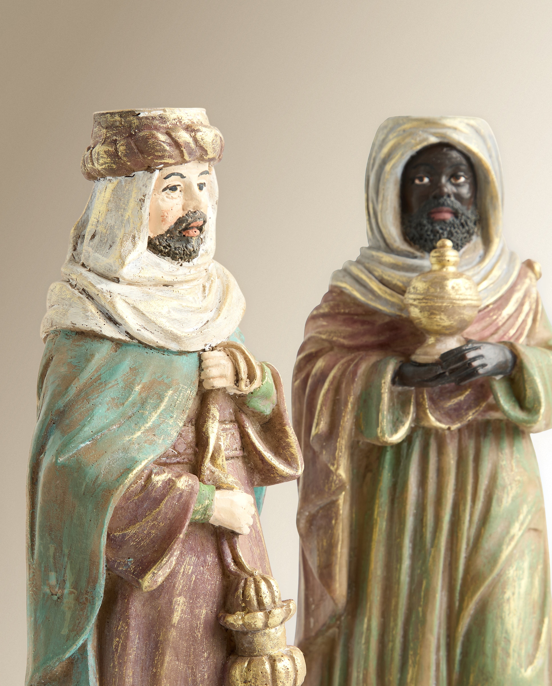 Set de tres portavelas Reyes Magos Navidad - Multicolor Multicolor-5