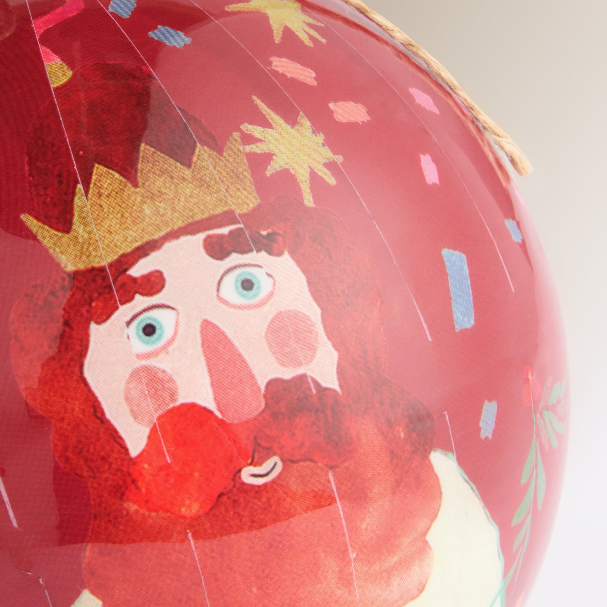 Imagen 3 de Bola de papel maché Reyes Magos Navidad - Rojo Rojo
