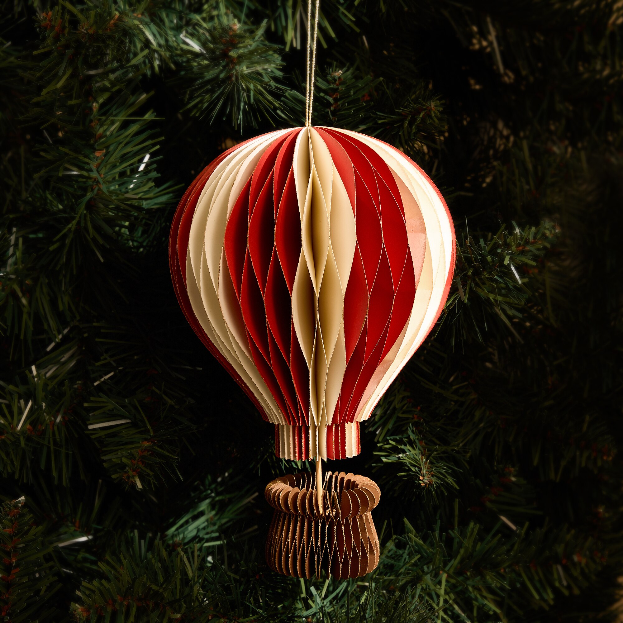 Colgante de papel Globo Navidad - Rojo Rojo-1