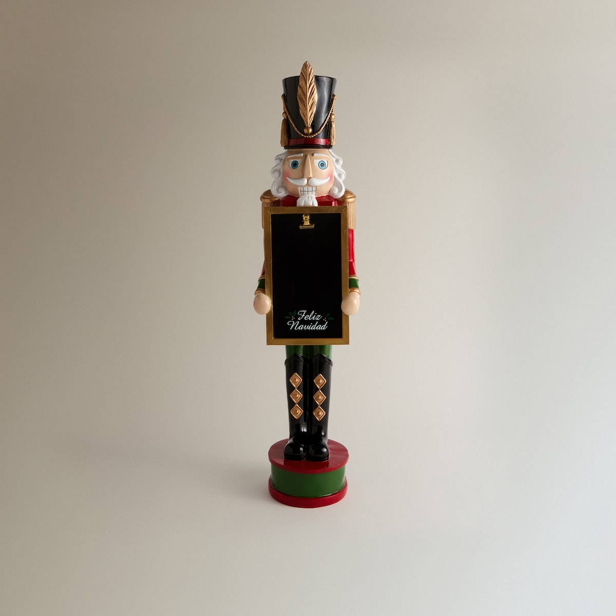 Figura Cascanueces con pizarra Navidad Rojo-2