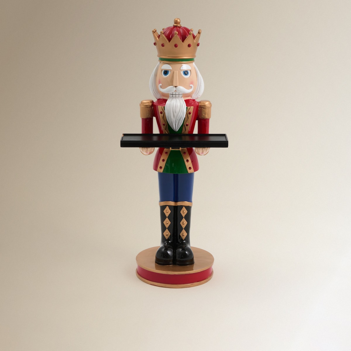 Figura Cascanueces con bandeja baja Navidad Rojo-2