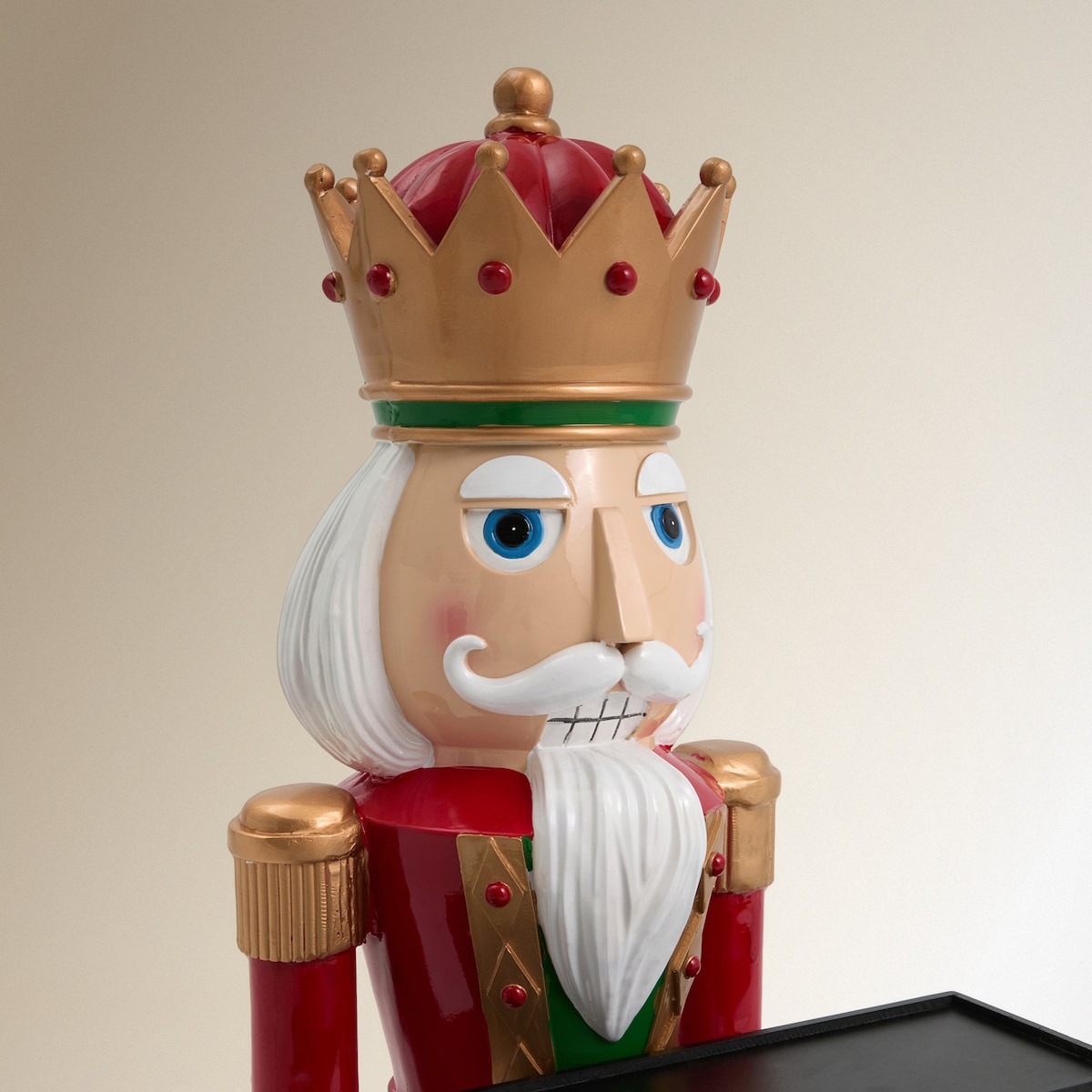 Figura Cascanueces con bandeja baja Navidad Rojo-4