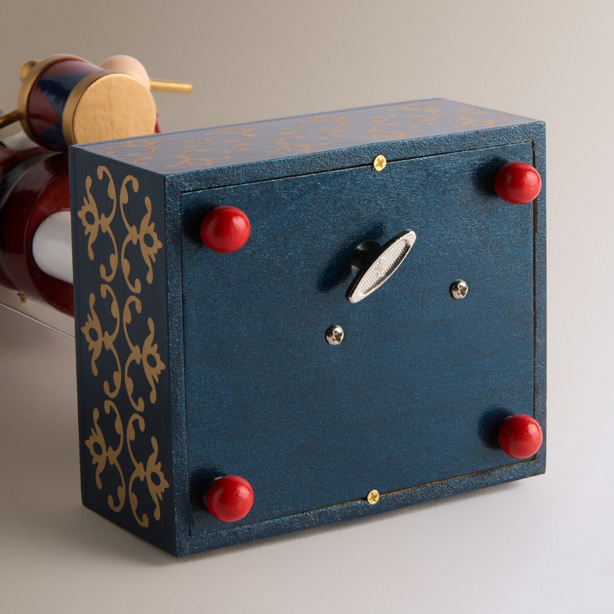 Figura Cascanueces con música Navidad Azul oscuro-5