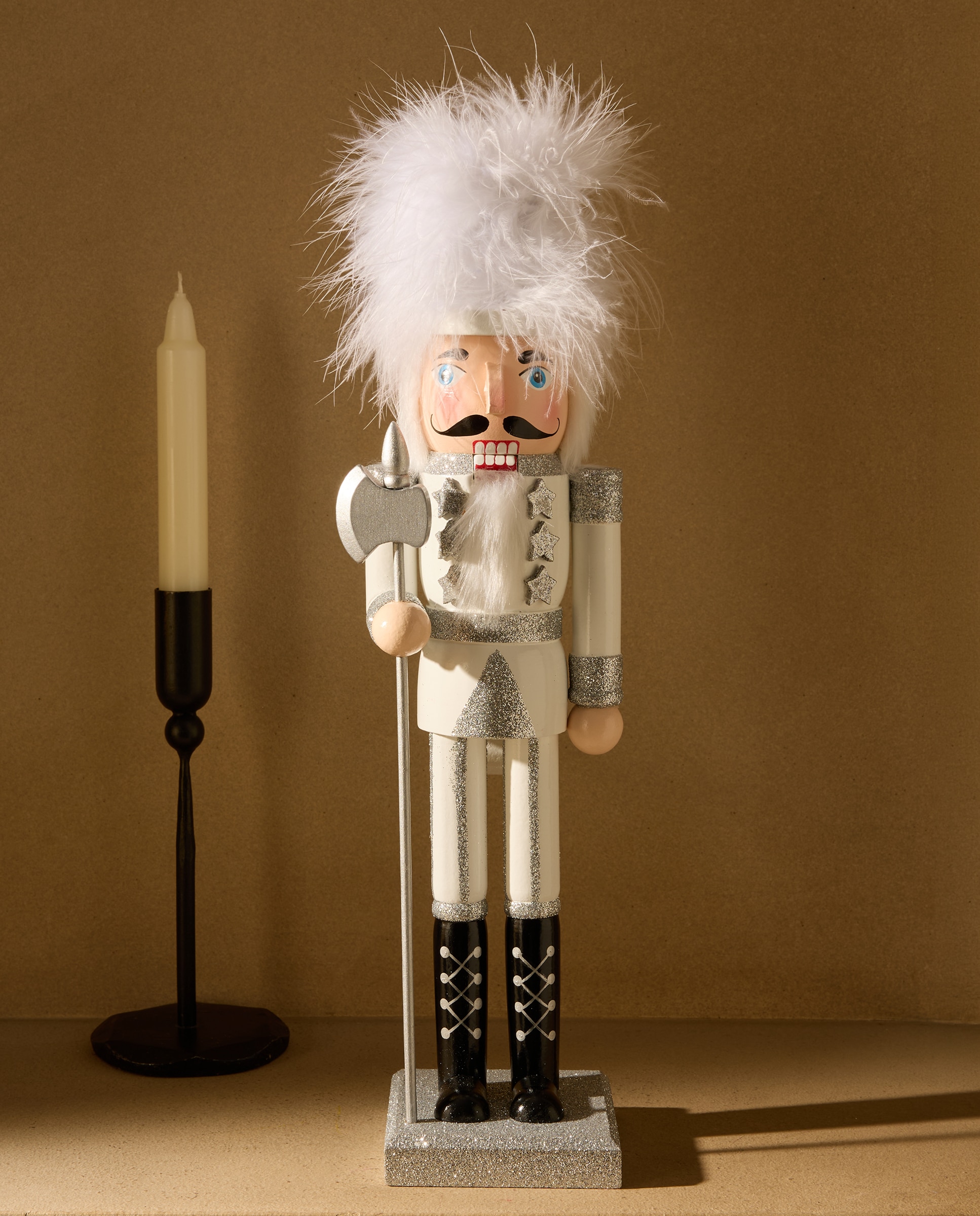 Cascanueces de madera Glitter Navidad - Blanco Blanco-1