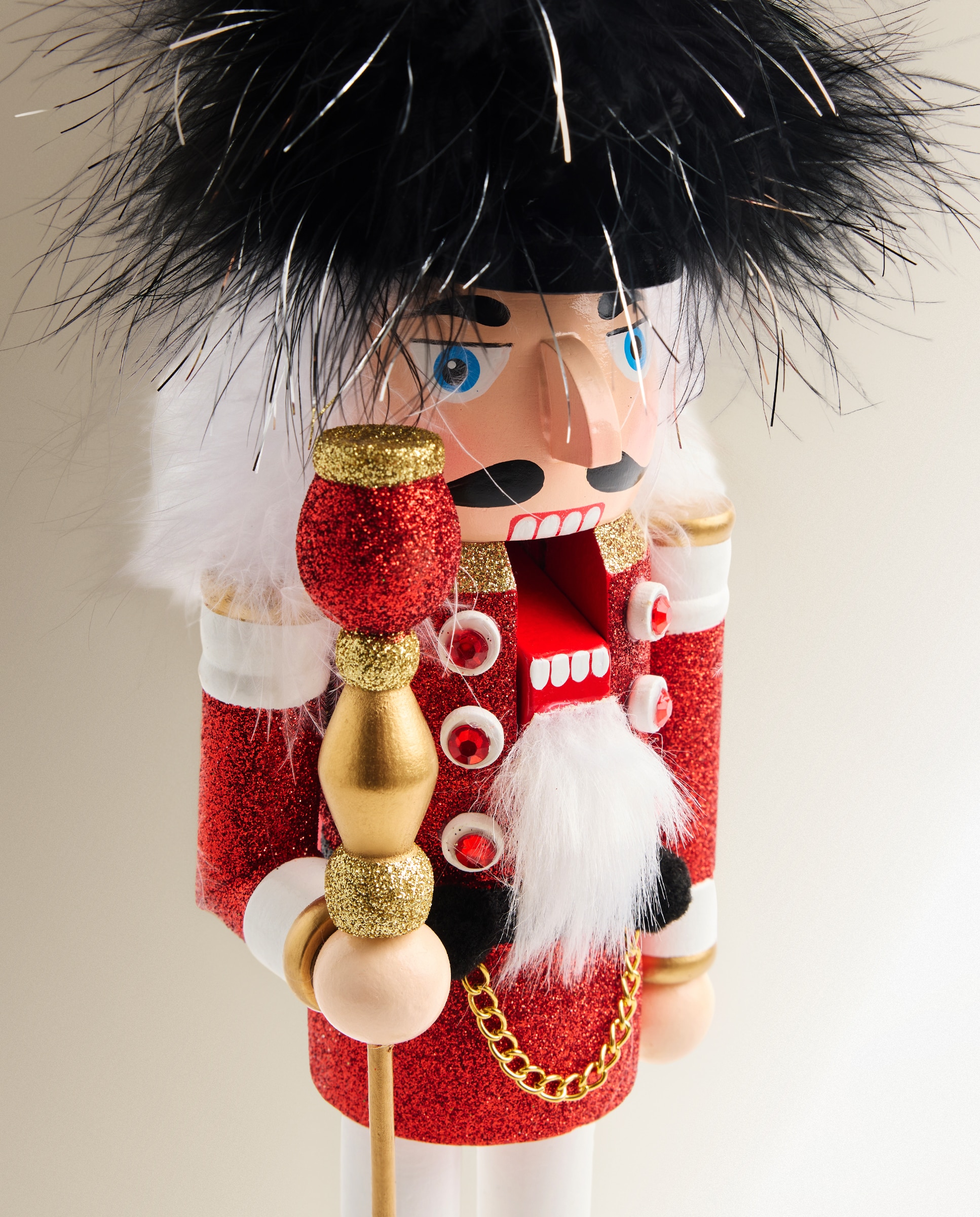 Cascanueces de madera Glitter Navidad - Rojo Rojo-3