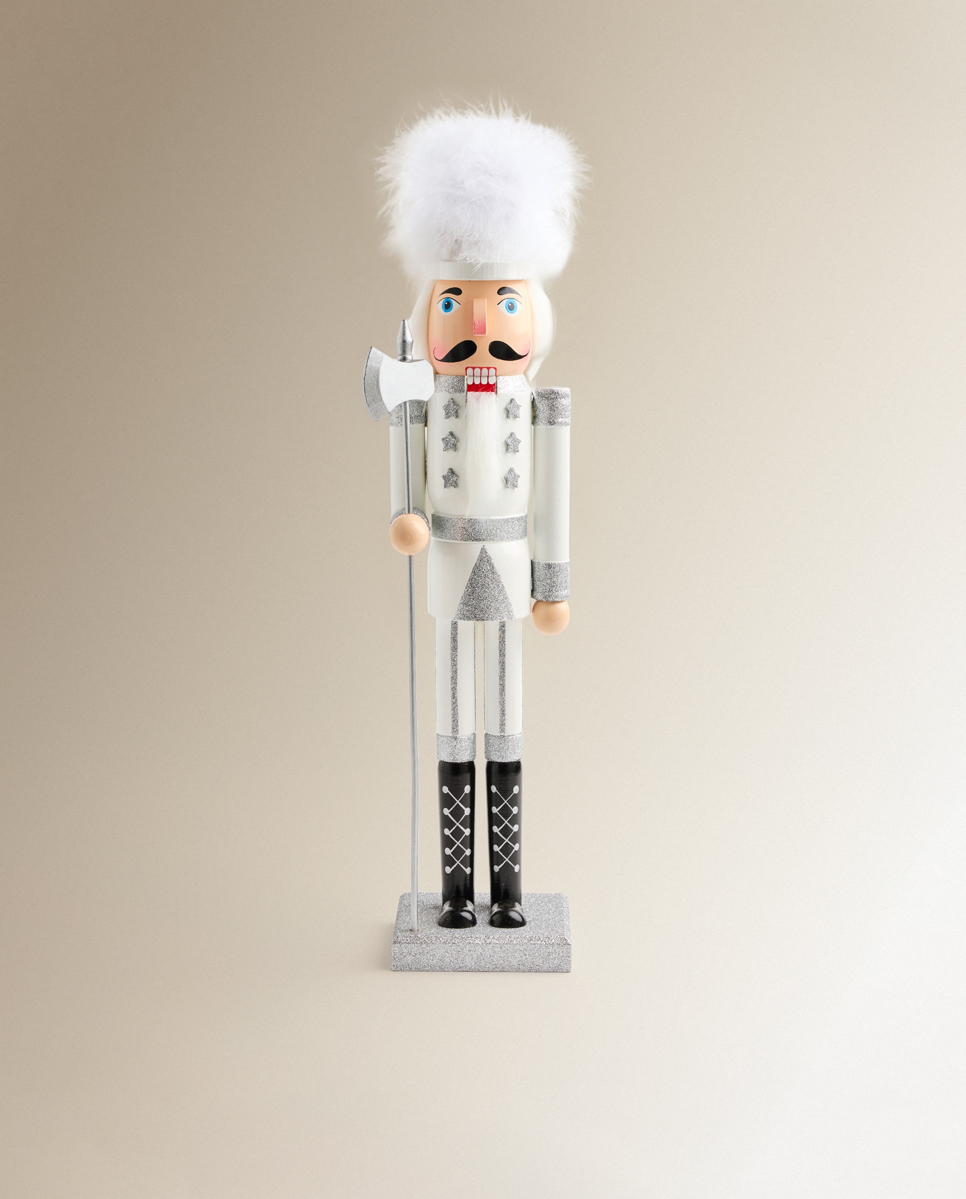 Cascanueces de madera M Glitter Navidad - Blanco Blanco-2