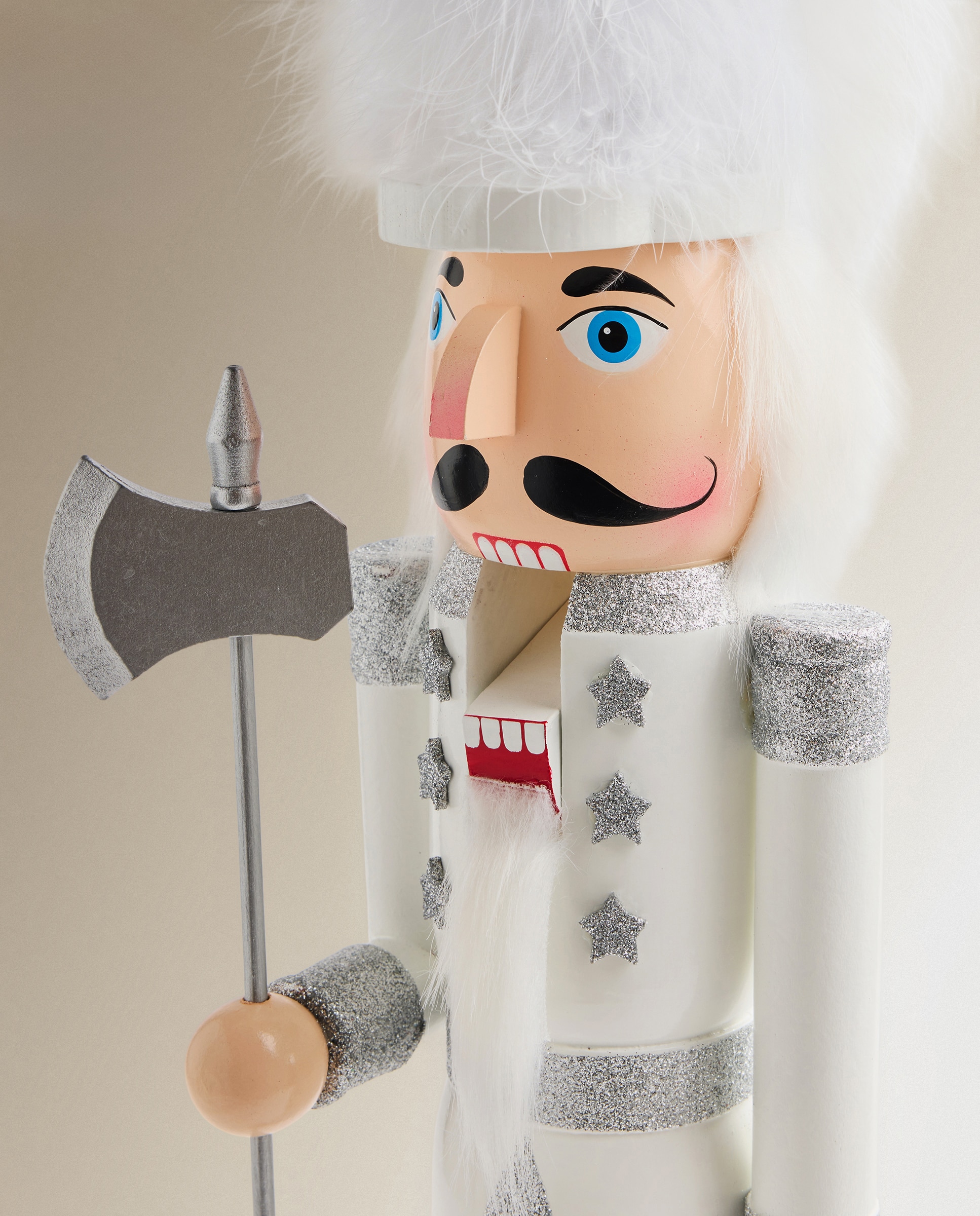 Cascanueces de madera M Glitter Navidad - Blanco Blanco-3