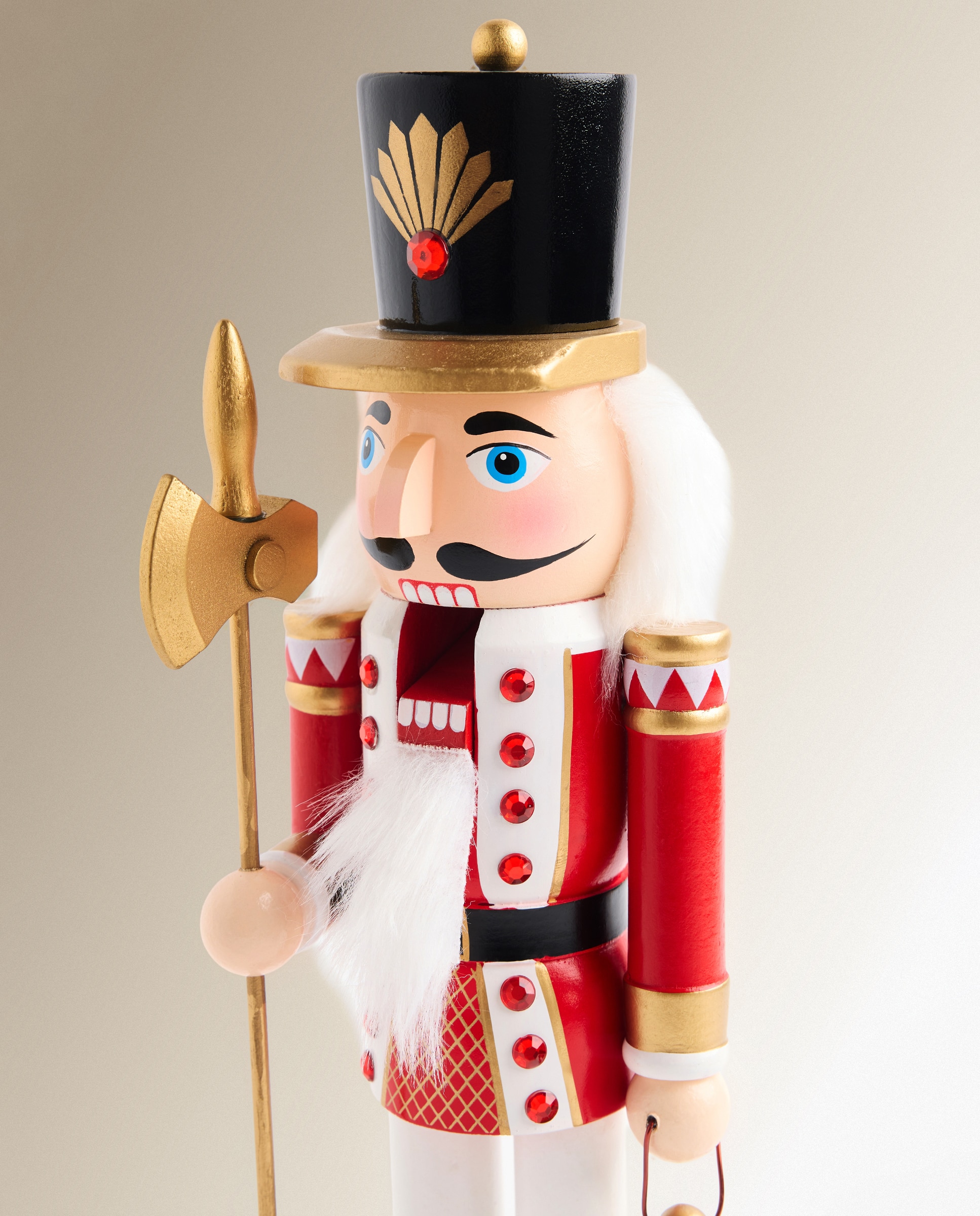 Figura Soldado Quebra-Nozes com Lanterna Vermelho-3