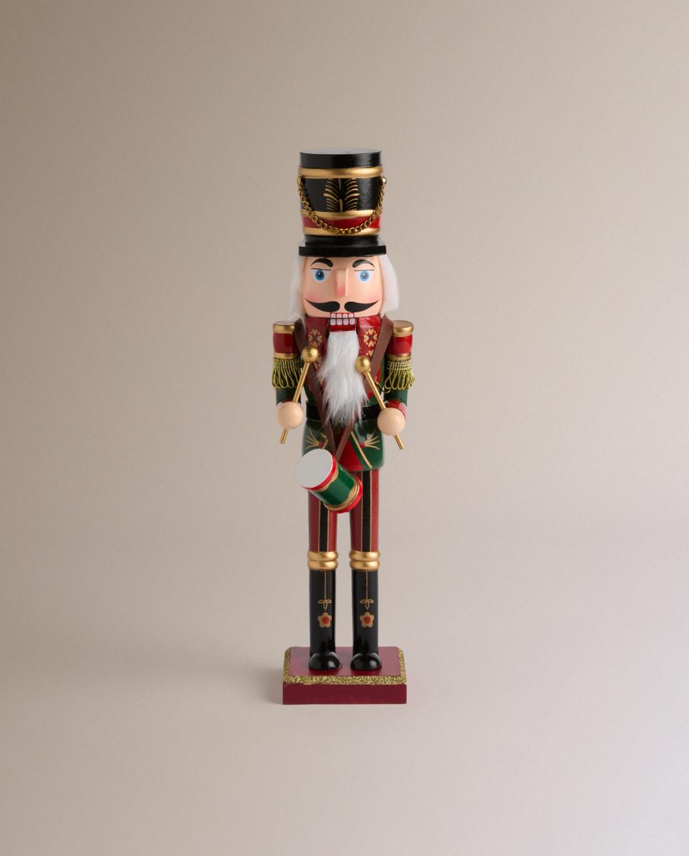 Figura Quebra-Nozes Tambor com Fita Natal Multicolor-2