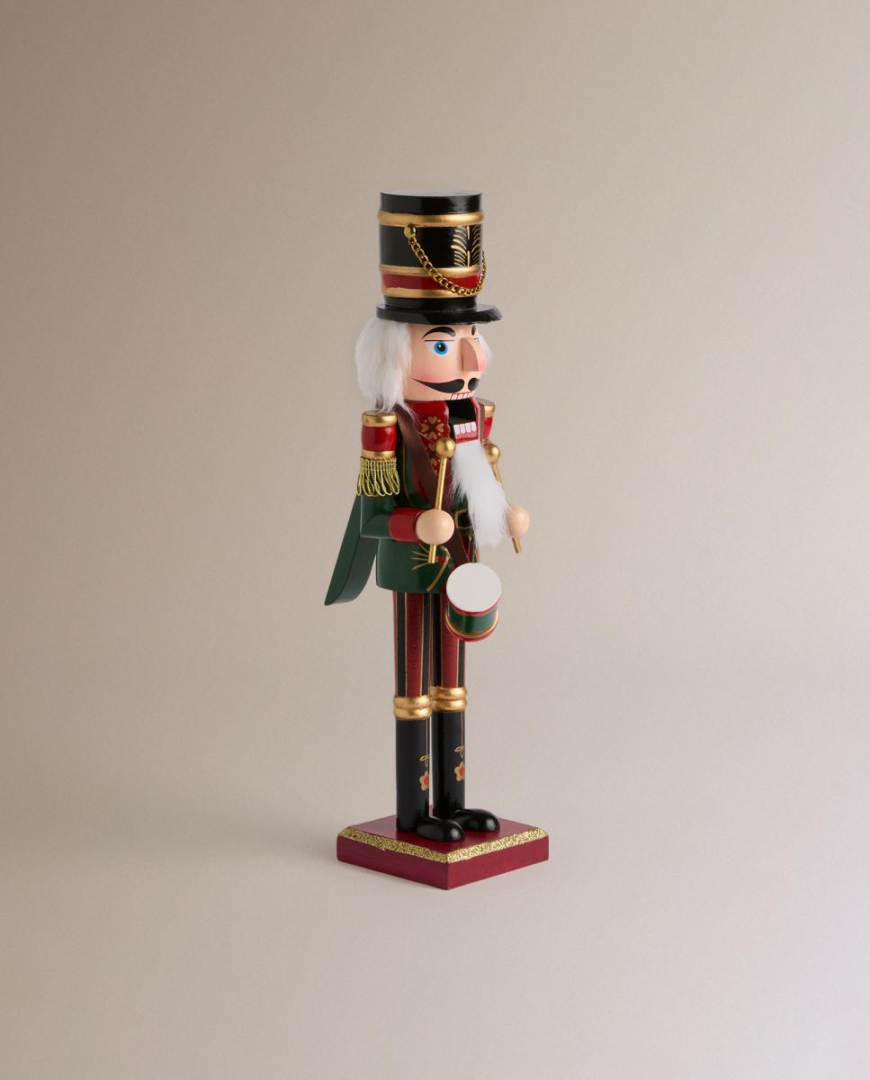 Figura Quebra-Nozes Tambor com Fita Natal Multicolor-3