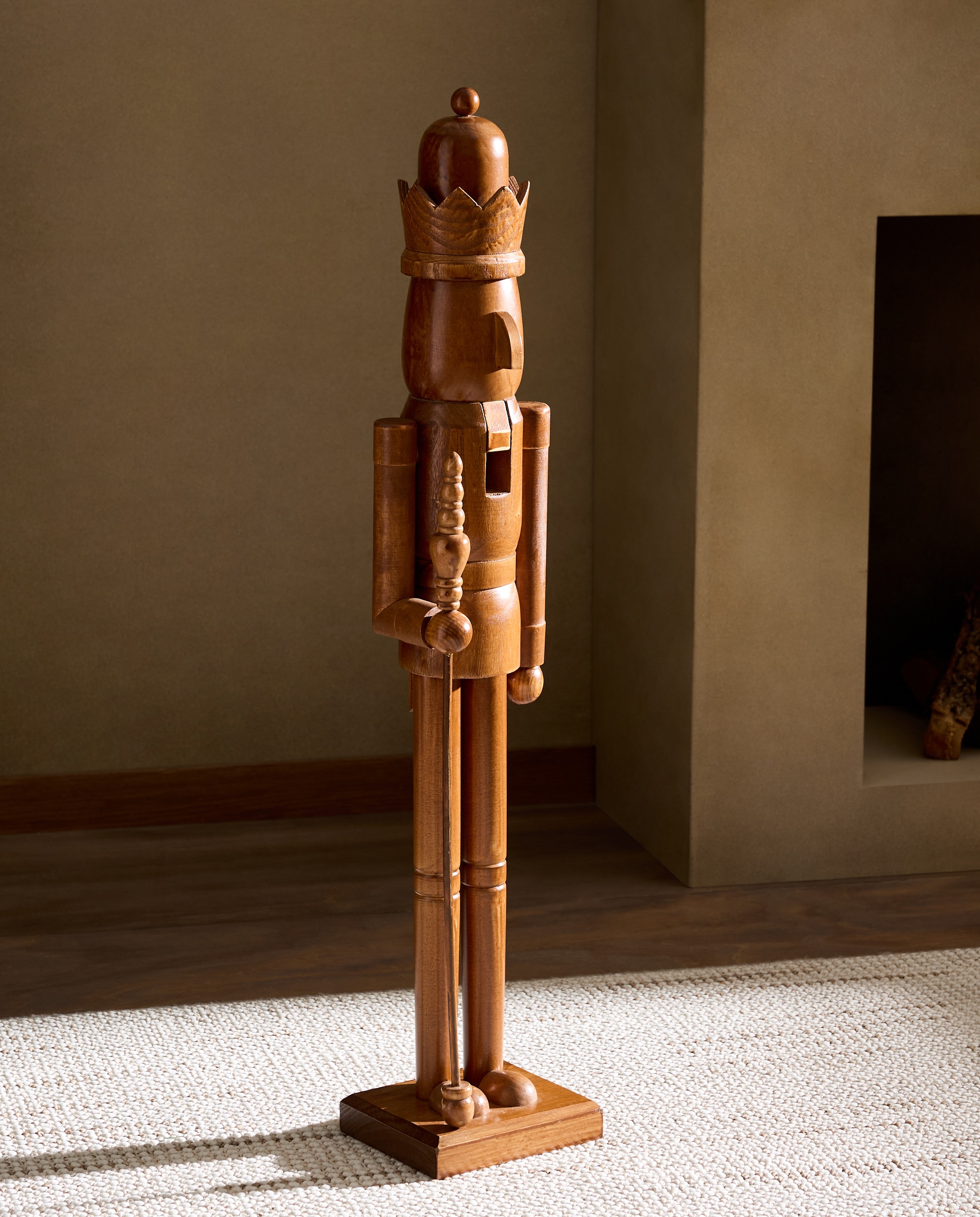 Cascanueces de madera Contemporáneo Navidad - Natural Grande Natural-1
