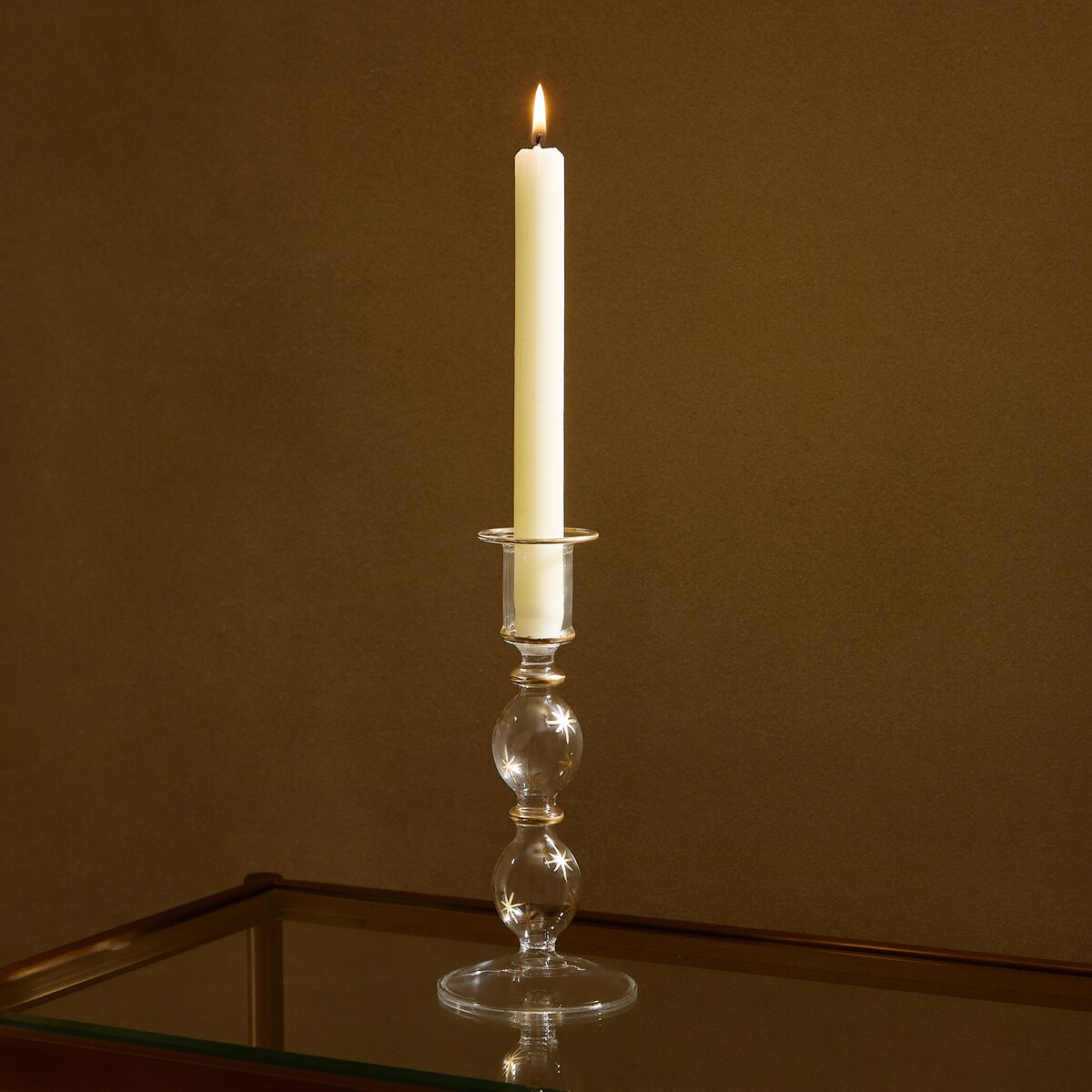 Candelabro de cristal Estrellas Navidad Transparente-1