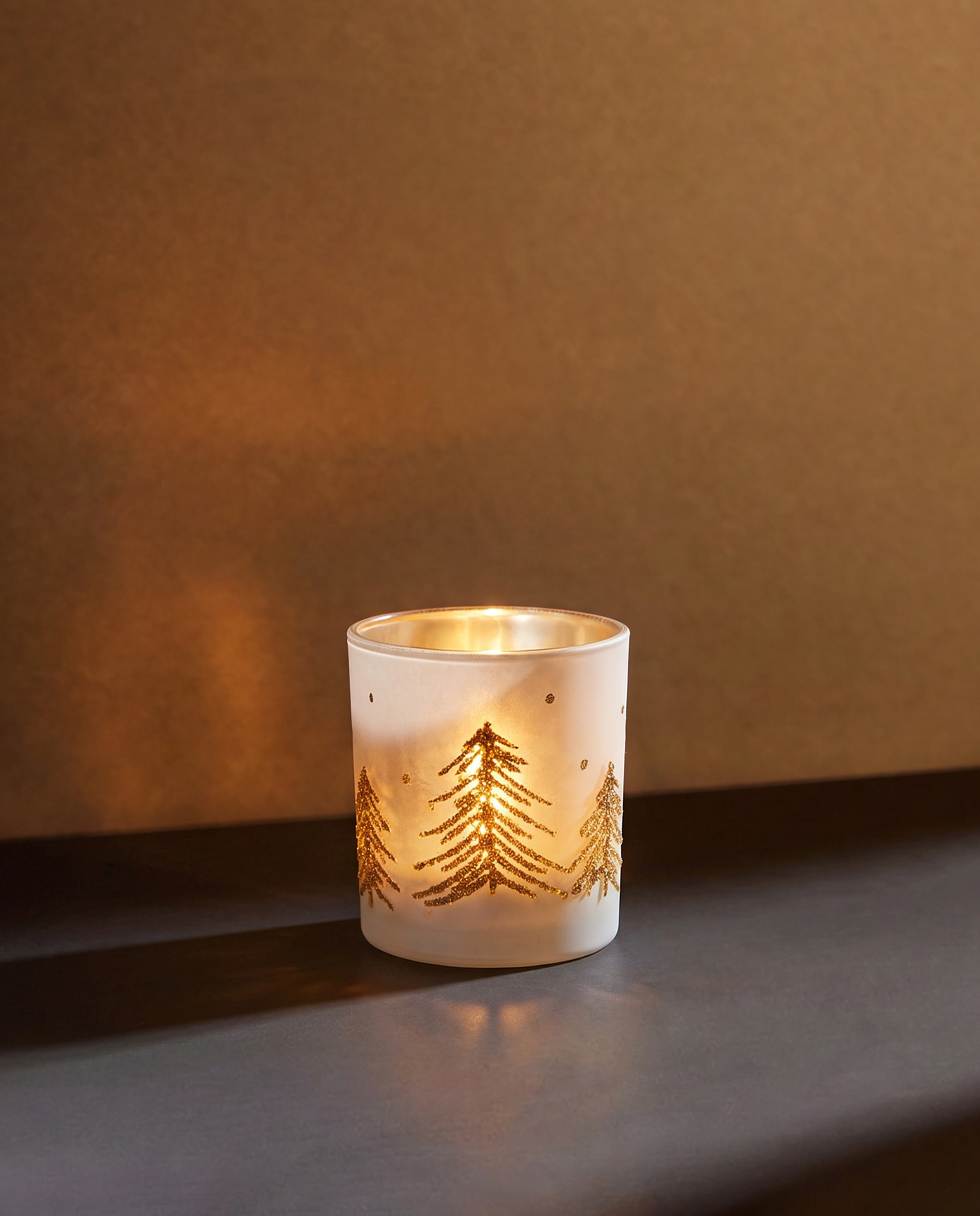 Imagen 1 de Vela en vaso Árbol Navidad Blanco