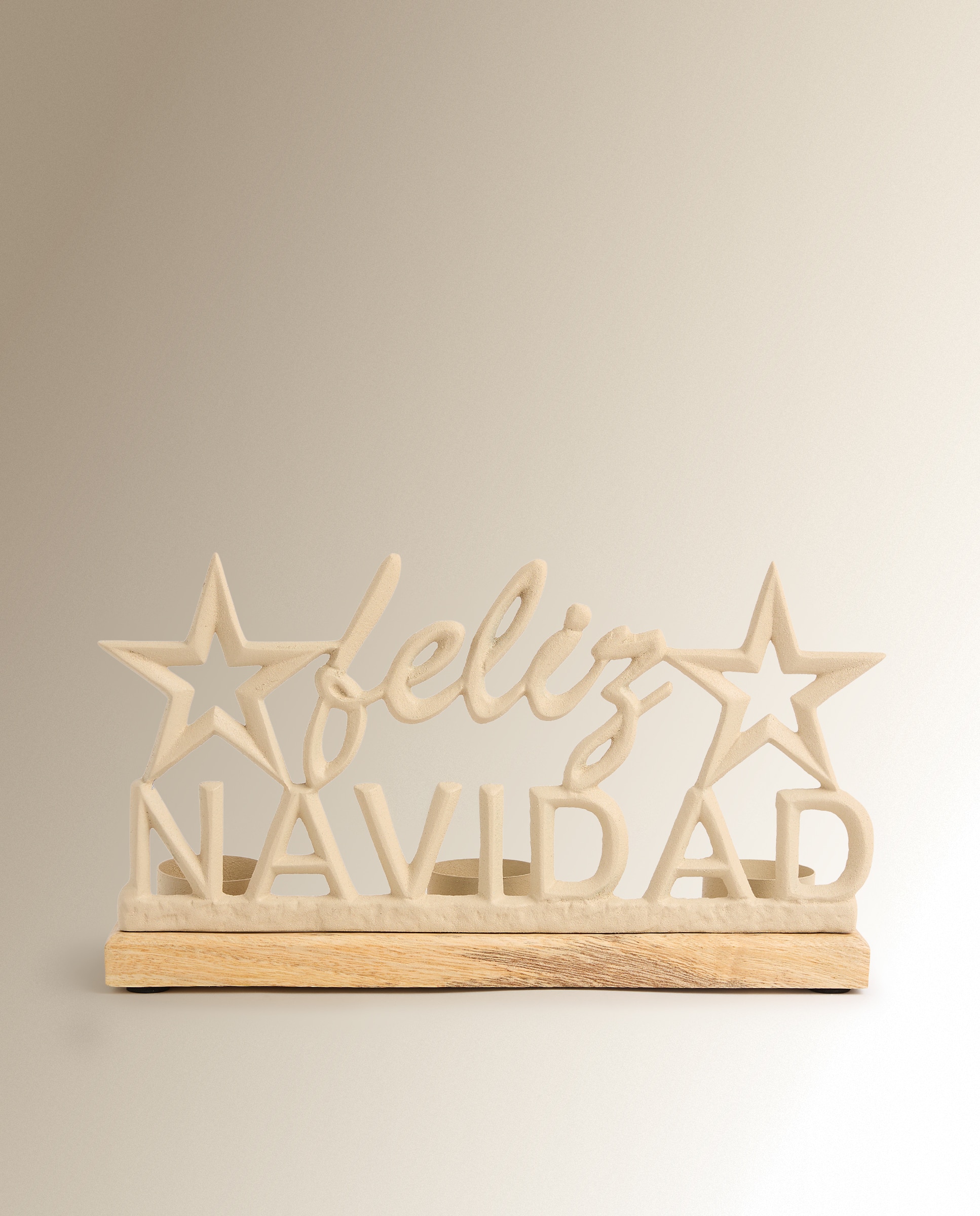 Imagen 2 de Portavelas letras Feliz Navidad - Crudo Crudo