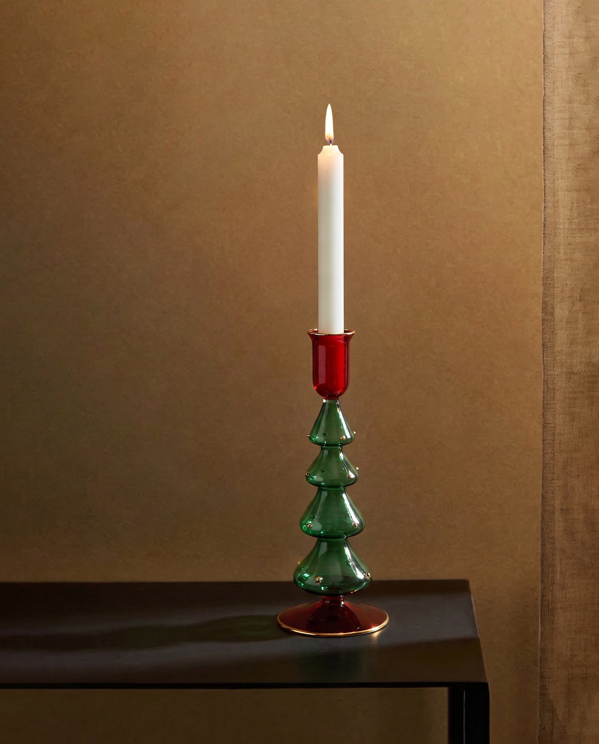 Imagen 0 de Portavelas de borosilicato Árbol Navidad Multicolor