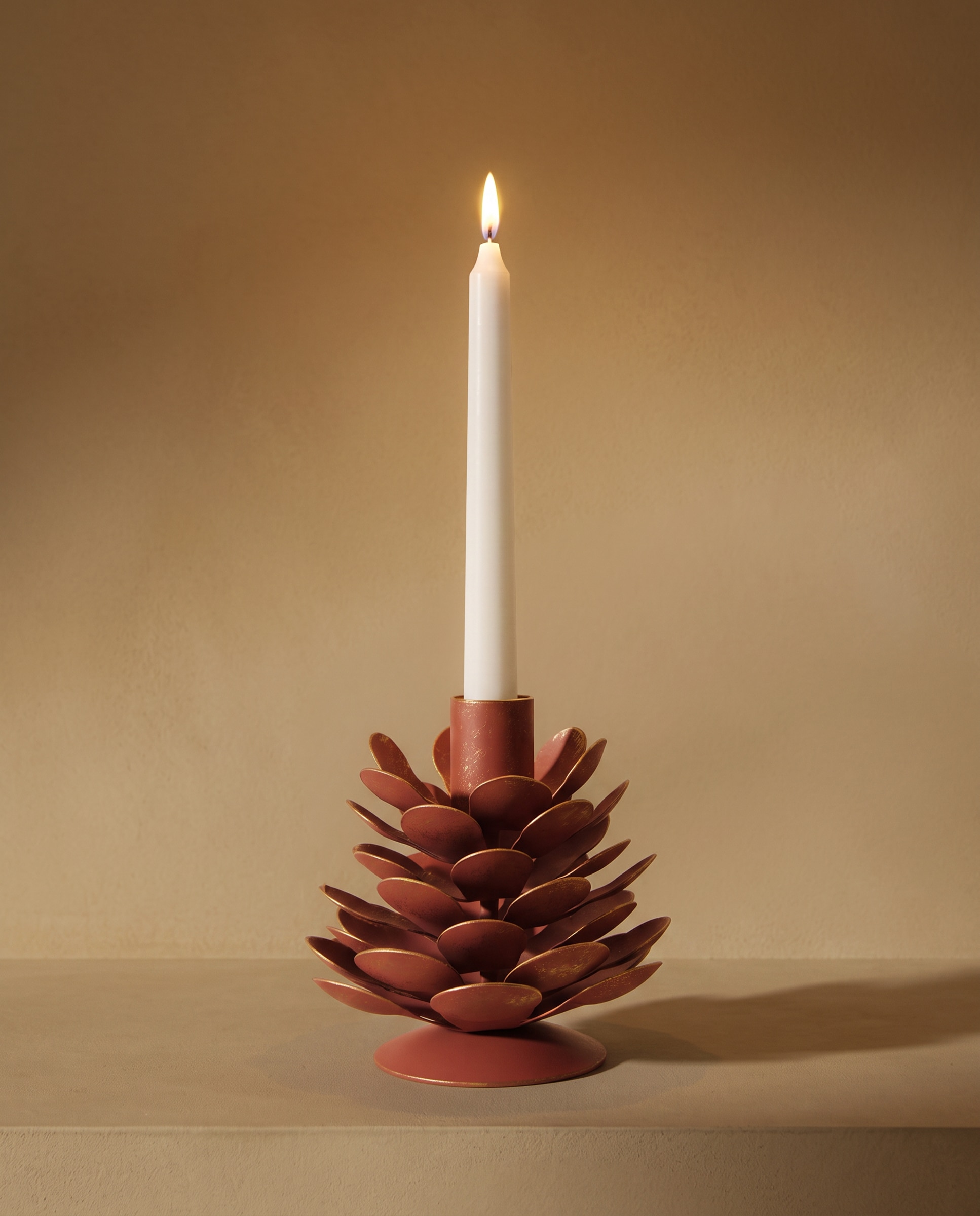 Imagen 1 de Portavelas de metal Piña Navidad - Rosa Grande Rosa