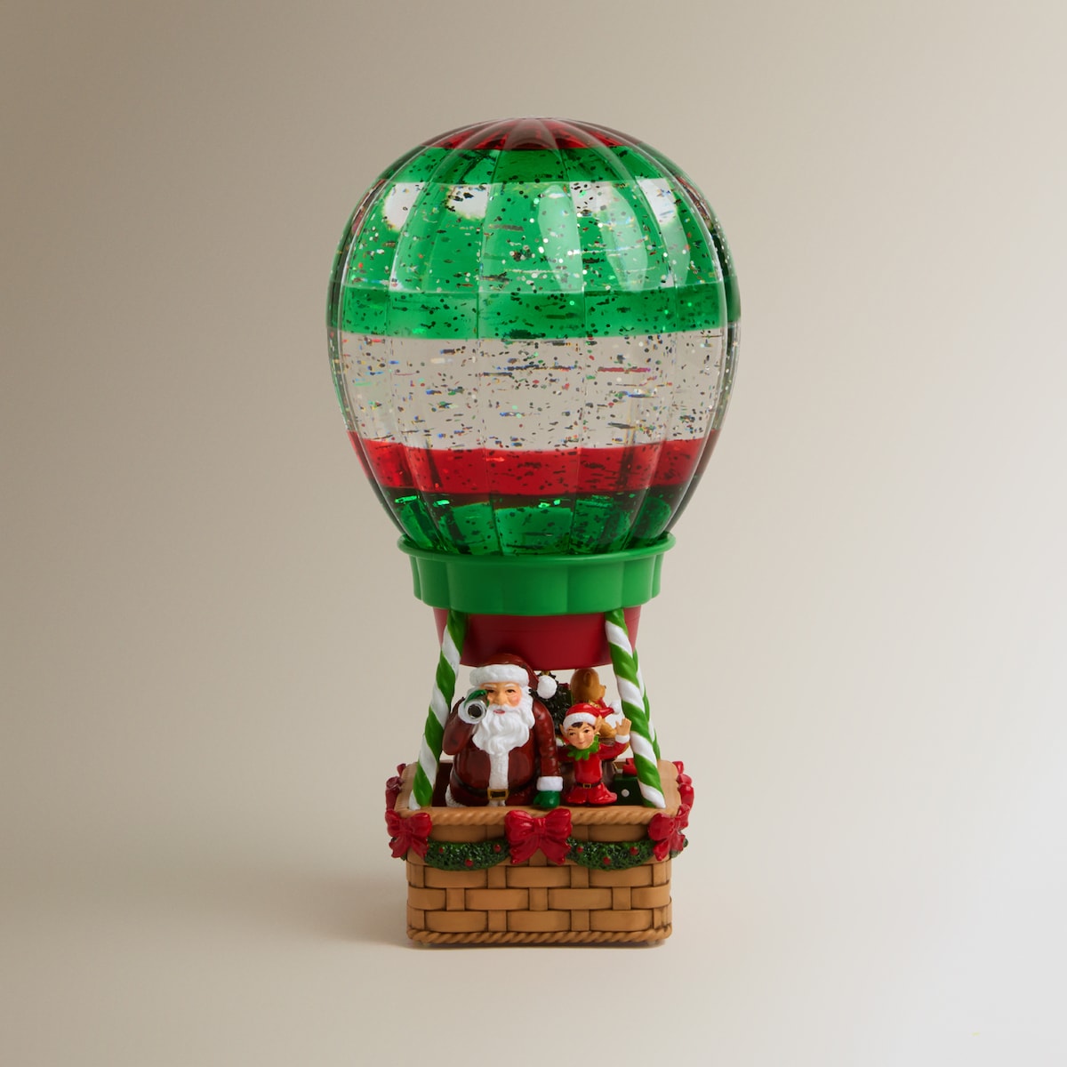 Bola de nieve con luz Globo Papá Noel Navidad Multicolor-3