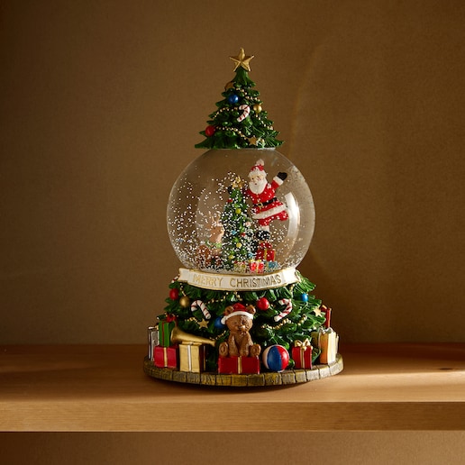 Bola de nieve con música Papá Noel con árbol Navidad El Corte Inglés