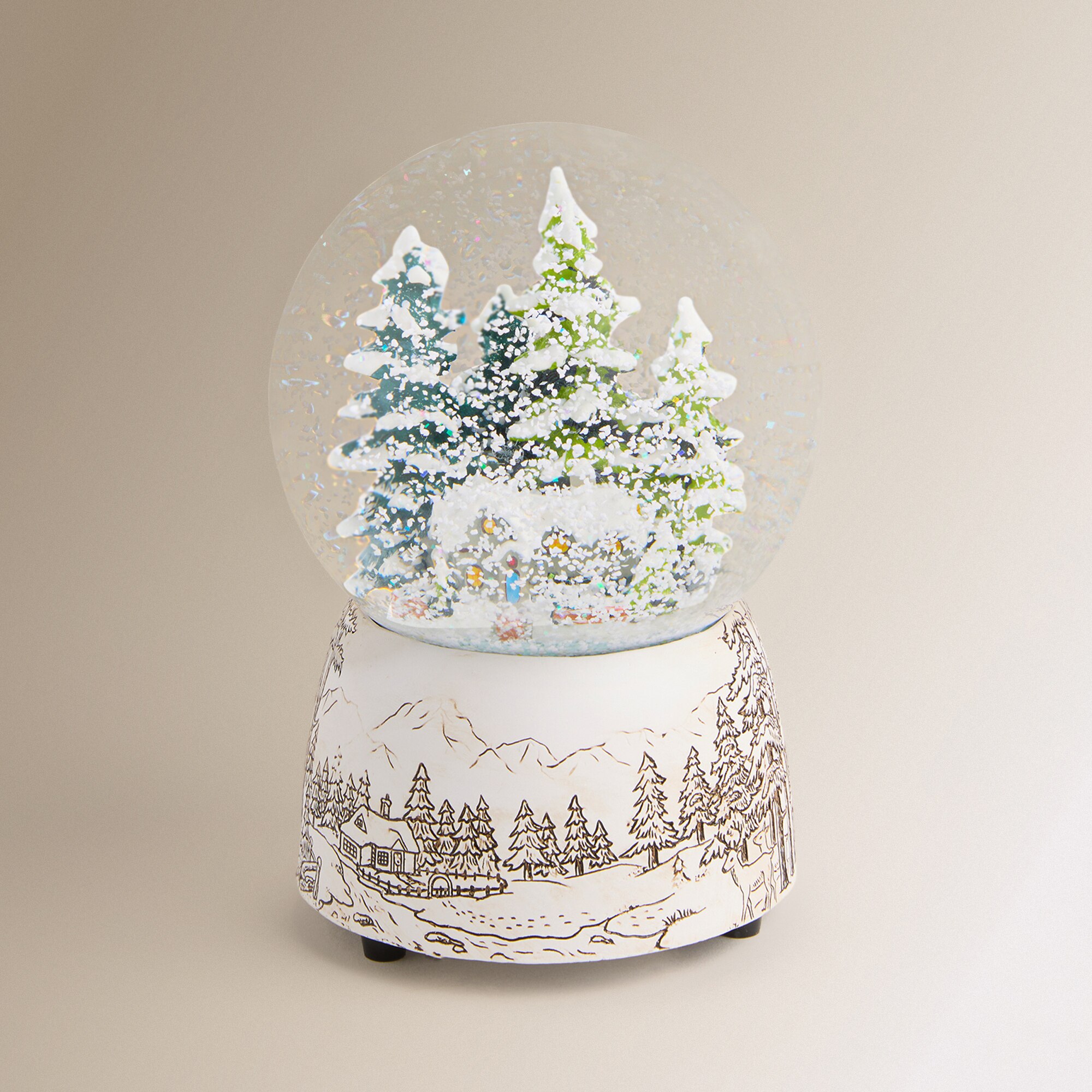 Bola de nieve Pueblo con música Navidad El Corte Inglés - Crema Crema-4
