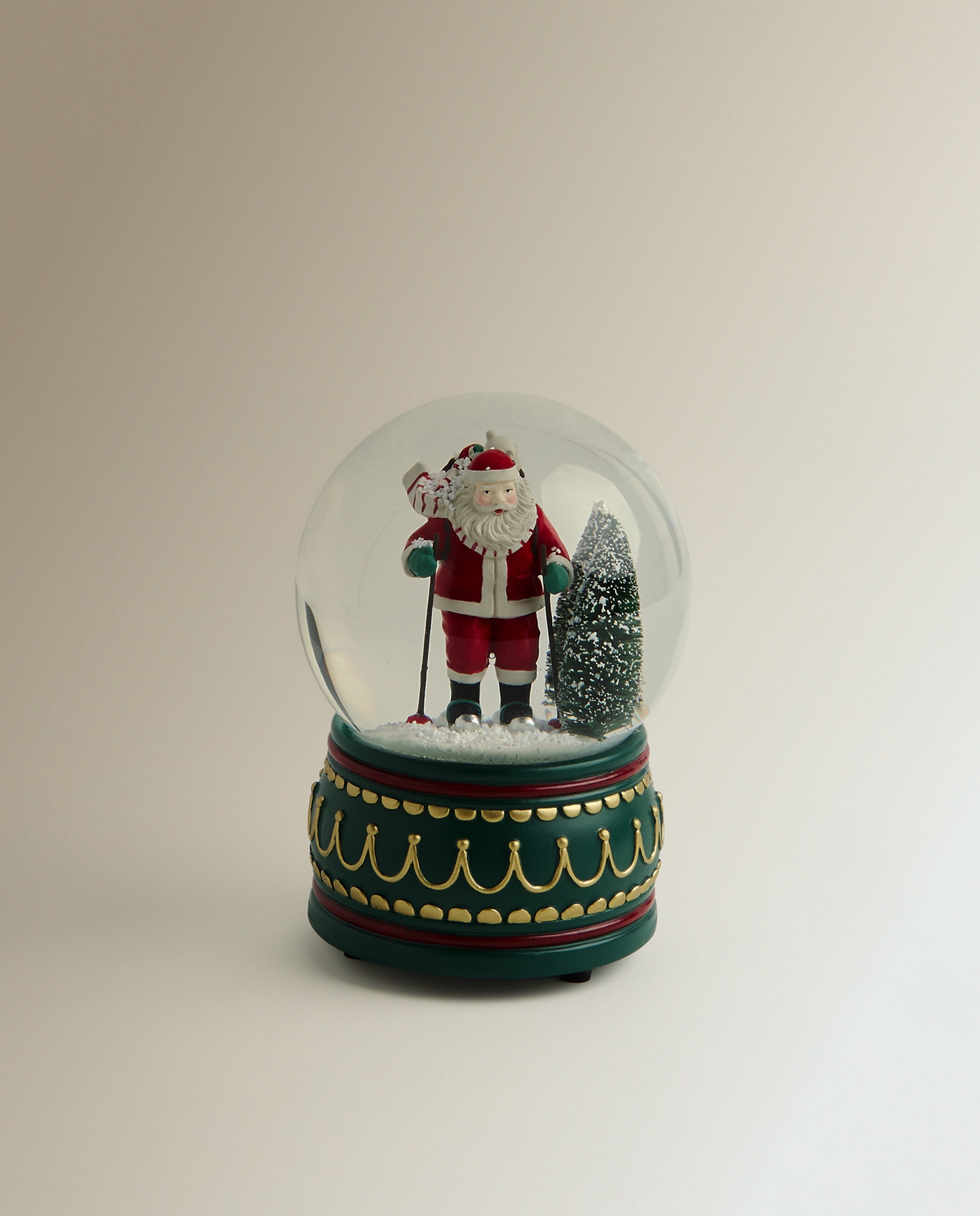 Bola de agua con música Papá Noel esquís Navidad - Multicolor Multicolor-3