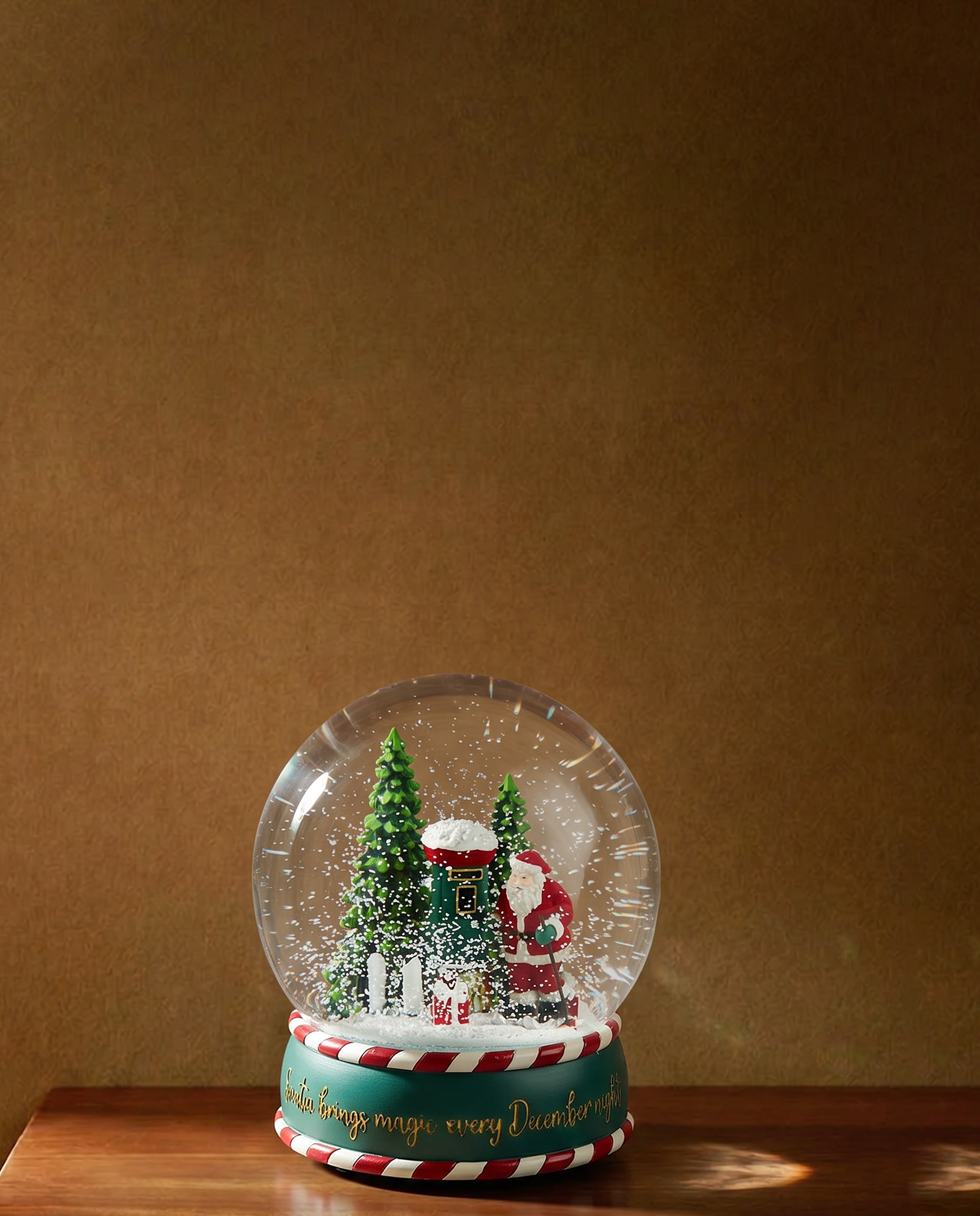 Bola de agua con música Papá Noel buzón Navidad - Multicolor Multicolor-1