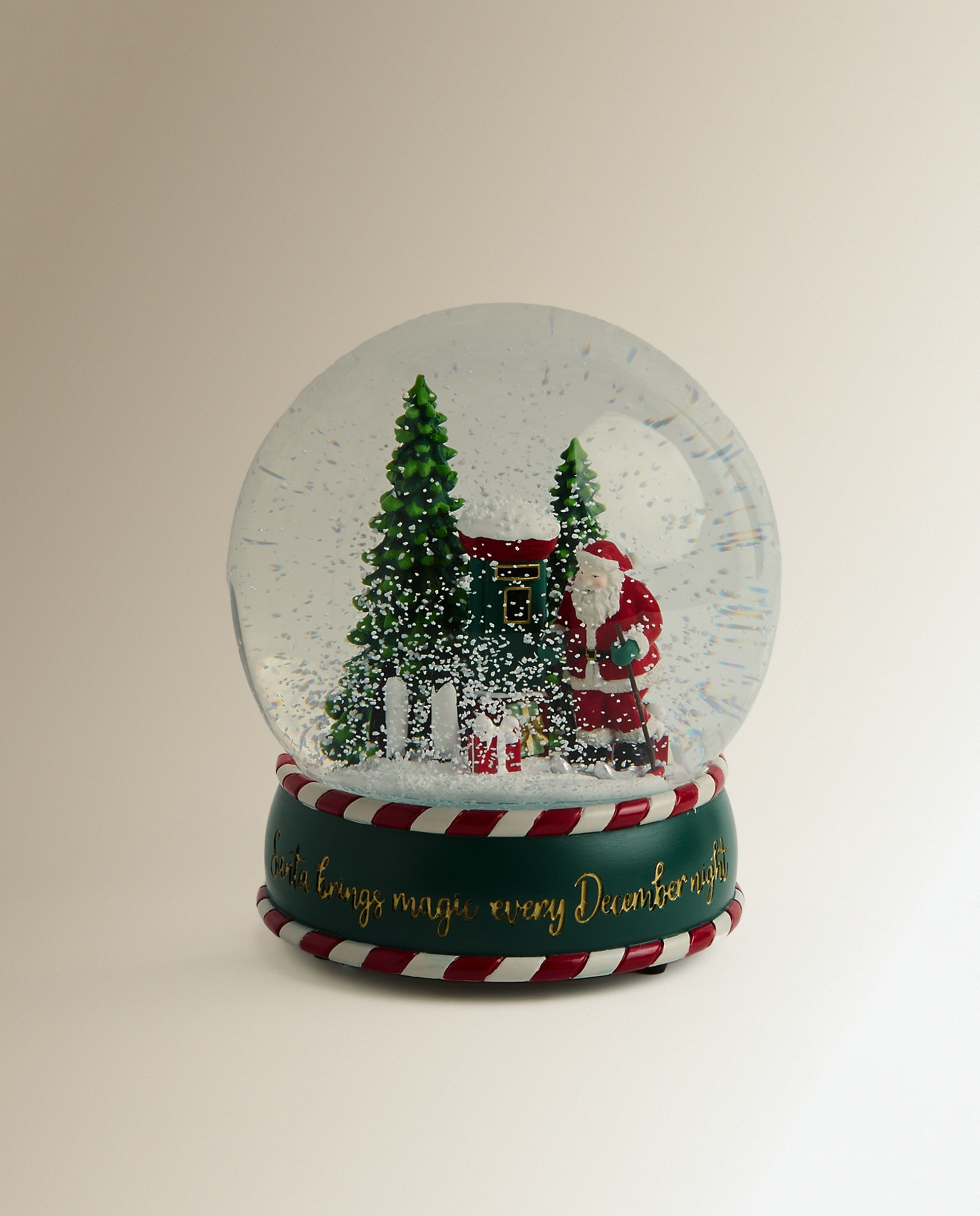Bola de agua con música Papá Noel buzón Navidad - Multicolor Multicolor-2