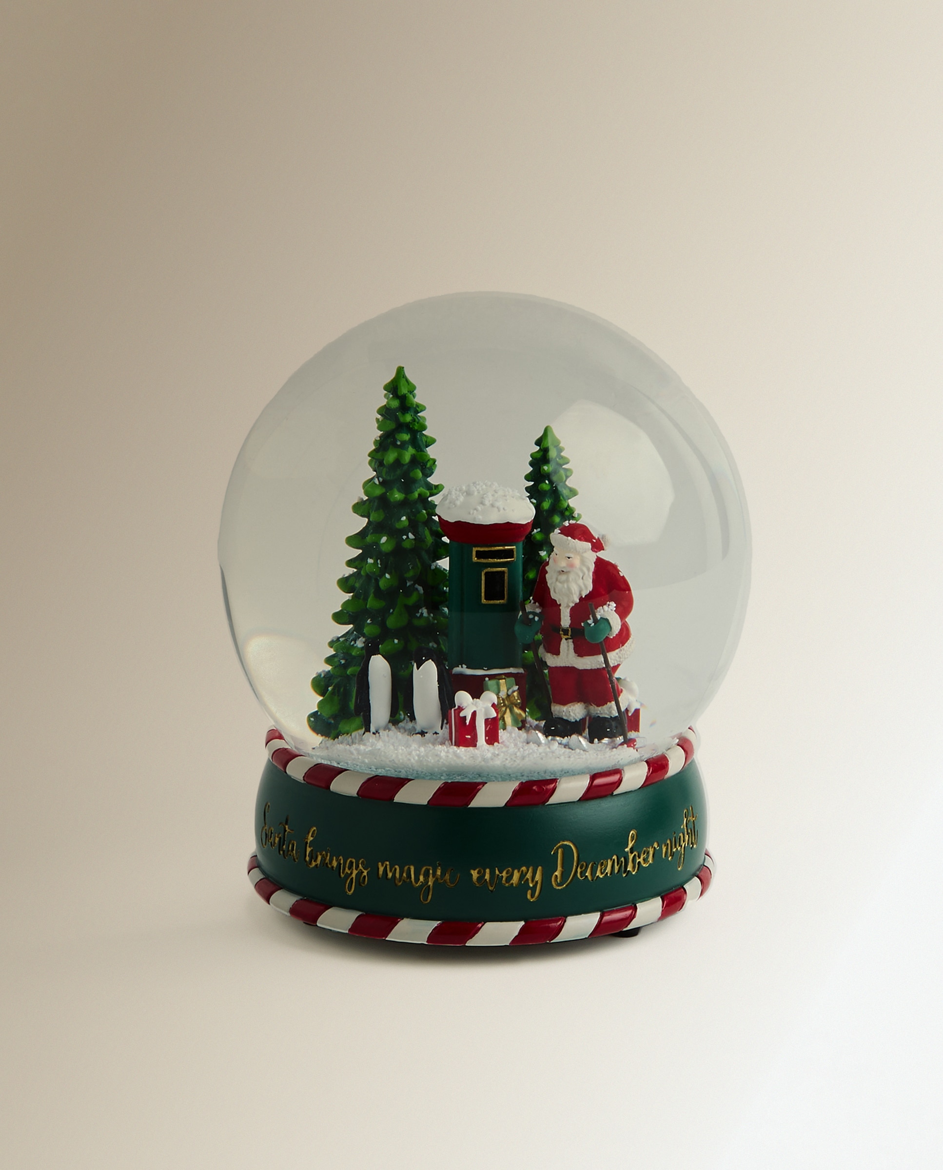 Bola de agua con música Papá Noel buzón Navidad - Multicolor Multicolor-3