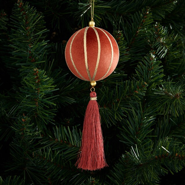 Imagem 0 de Bola de Tecido com Fio Metalizado e Borla Natal