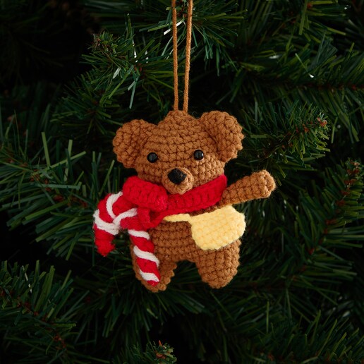 Colgante Osito Crochet Navidad