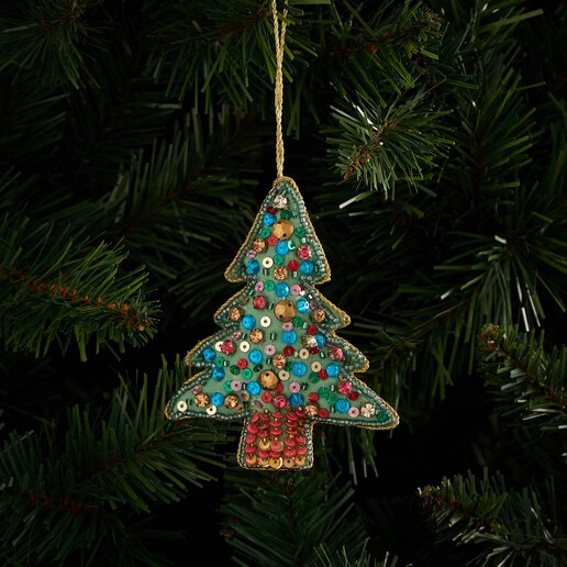 Colgante de tela Árbol Beads Navidad
