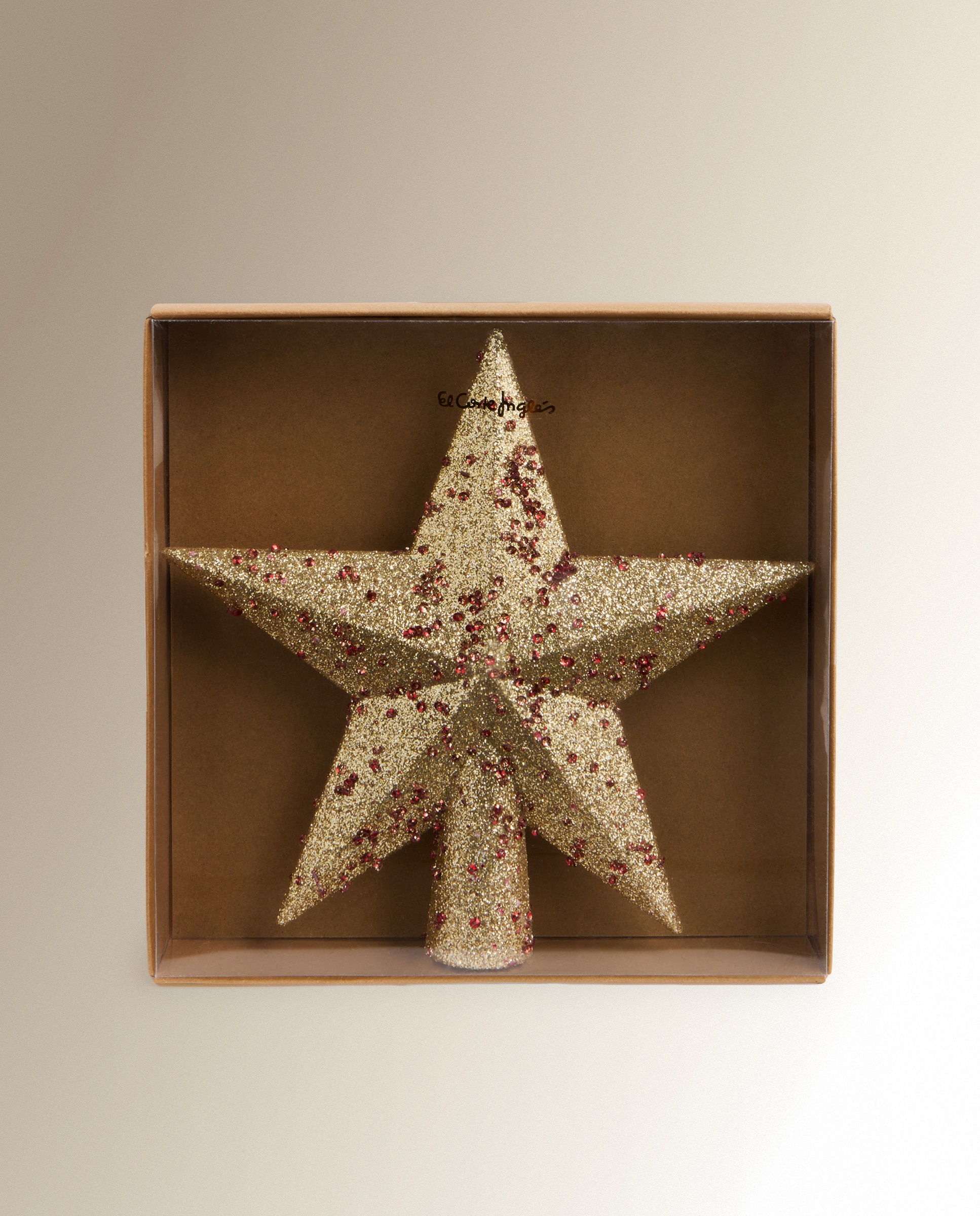 Topo para Árvore Estrela de Glitter Ouro-4