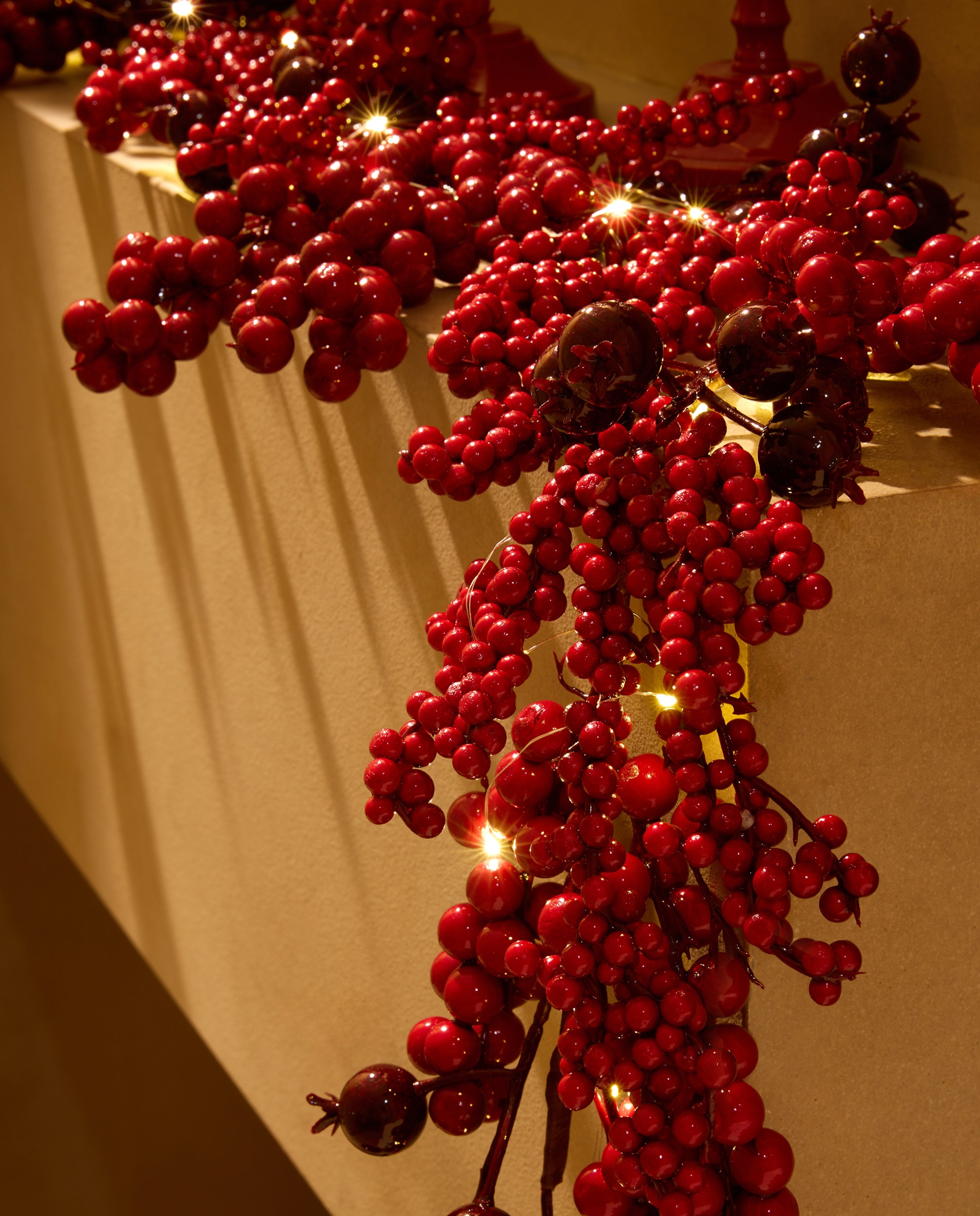 Imagen 0 de Guirnalda Berries Luz Navidad Rojo