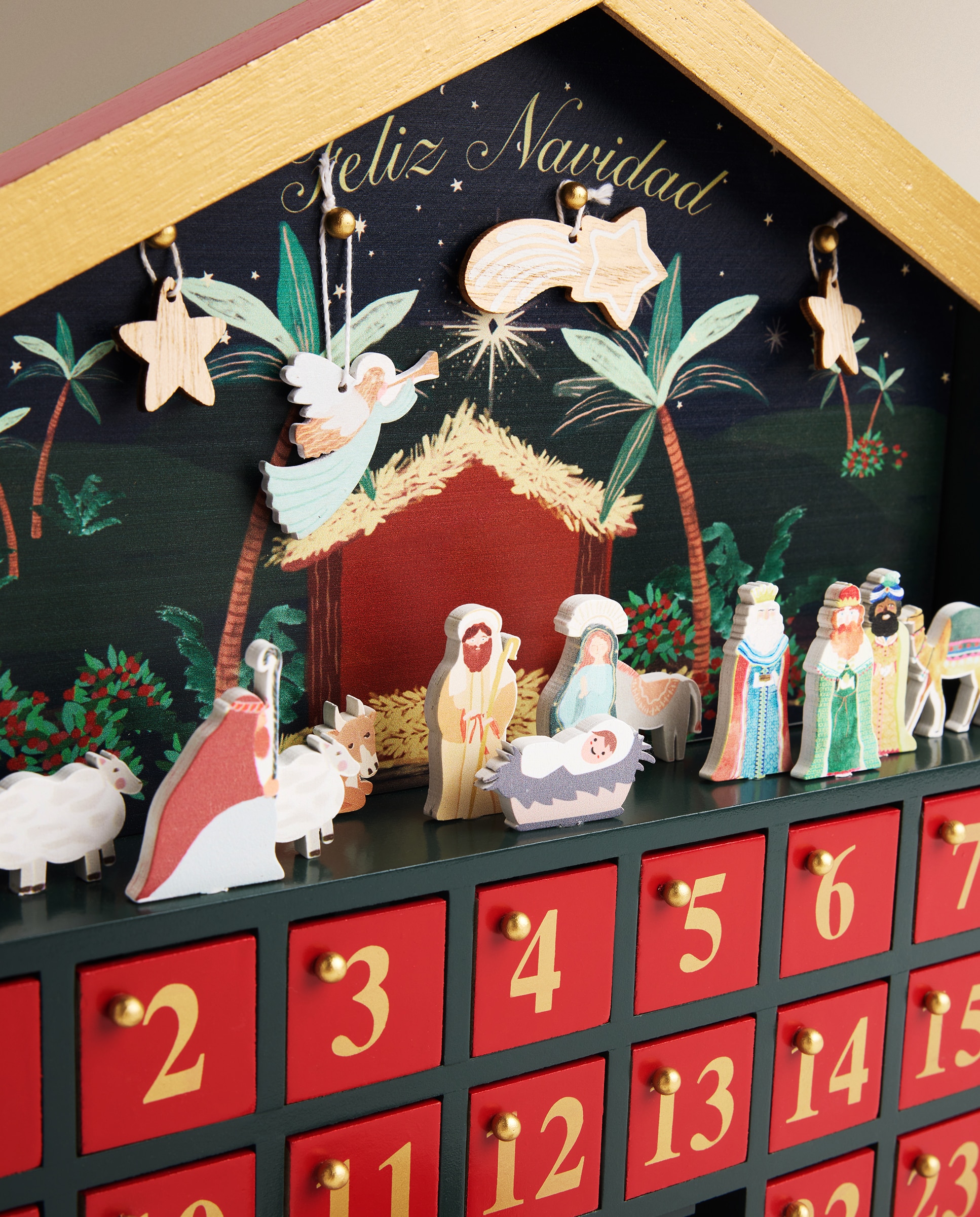Calendário de Advento Presépio Natal Multicolor-4