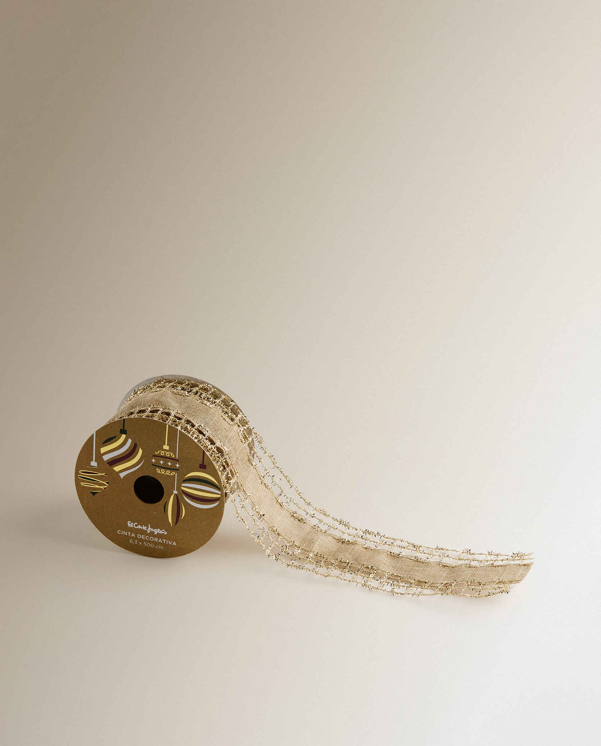 Imagen 1 de Cinta de rafia y oro Navidad El Corte Inglés Oro