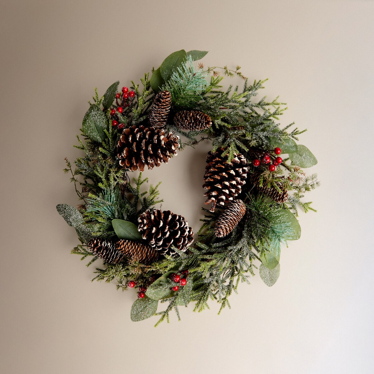 Coroa Pinha Baga com Neve Verde-2