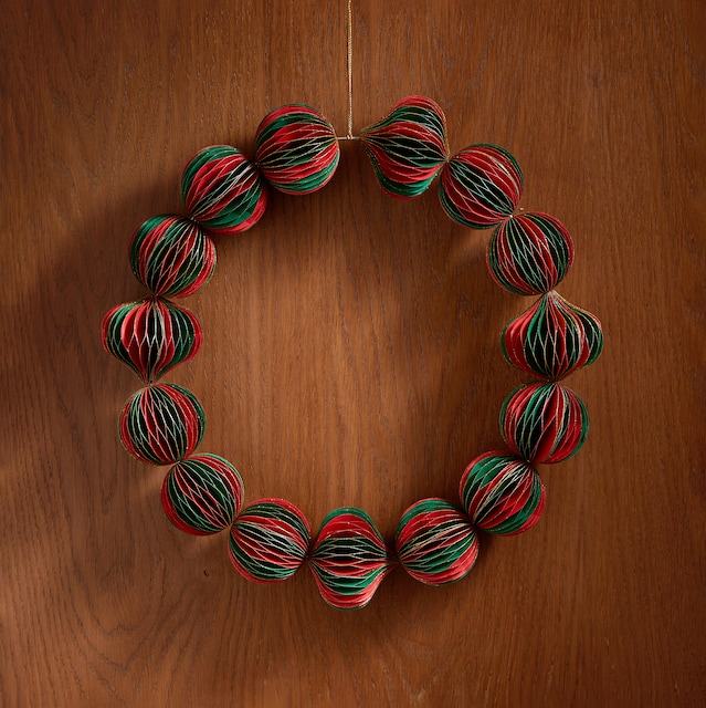 Imagen 0 de Corona de papel Origami bicolor Navidad