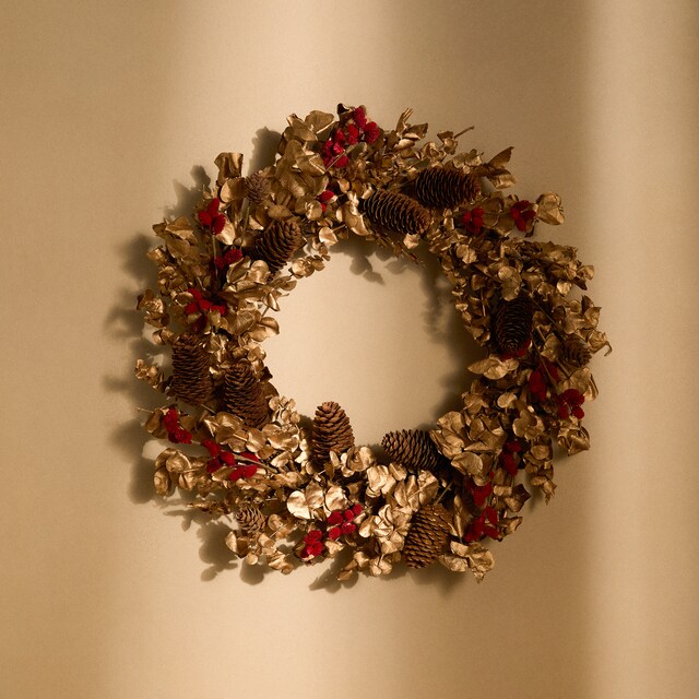 Imagen 0 de Corona Piñas Oro Navidad