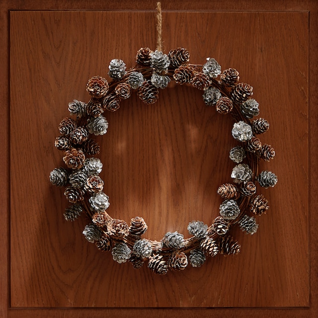 Imagen 0 de Corona Piñas bicolor Navidad