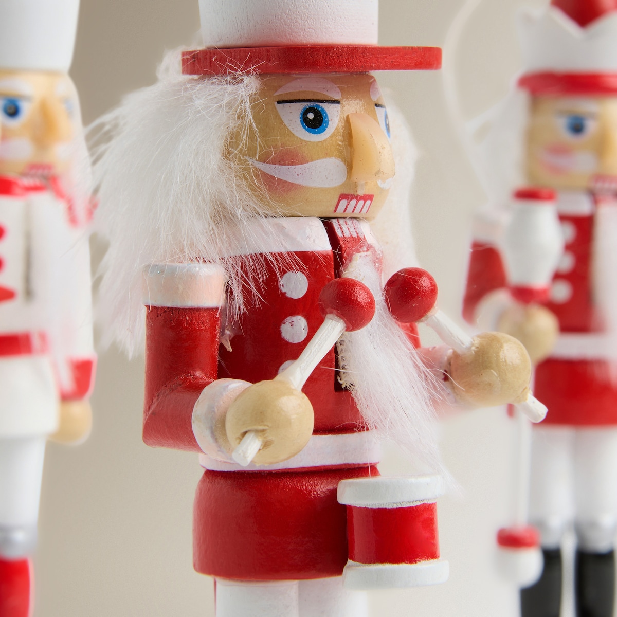 Set 3 colgantes Cascanueces Rojo y Blanco Navidad El Corte Inglés Rojo-3