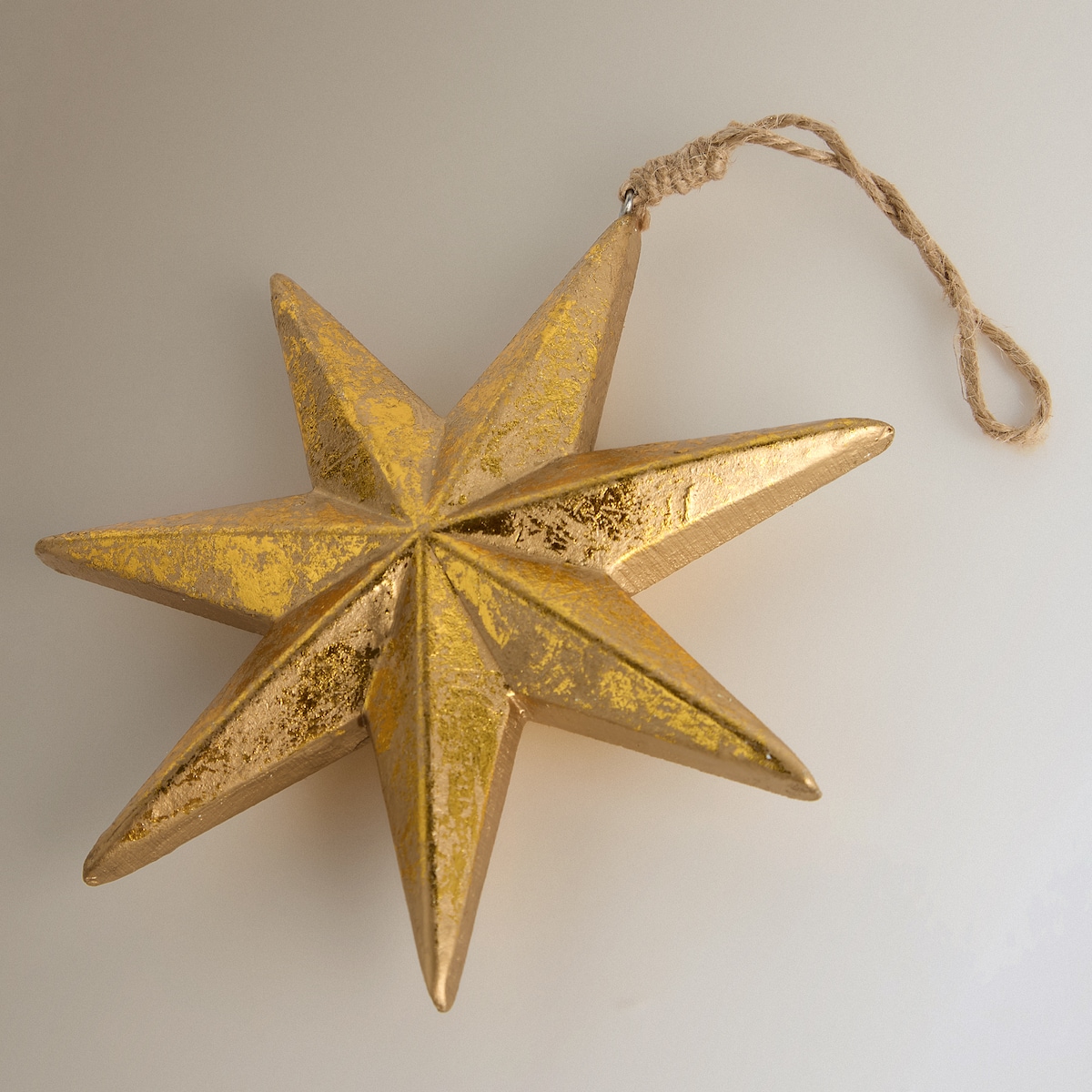 Colgante de madera Estrellla dorada Navidad Oro-2