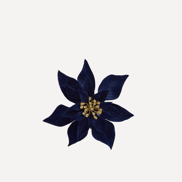 Imagen 0 de Pinza decorativa Flor de Pascua flocada Navidad