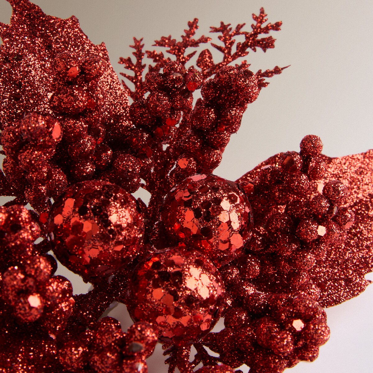 Pinza decorativa Flor de Pascua Ramas Navidad Rojo-2