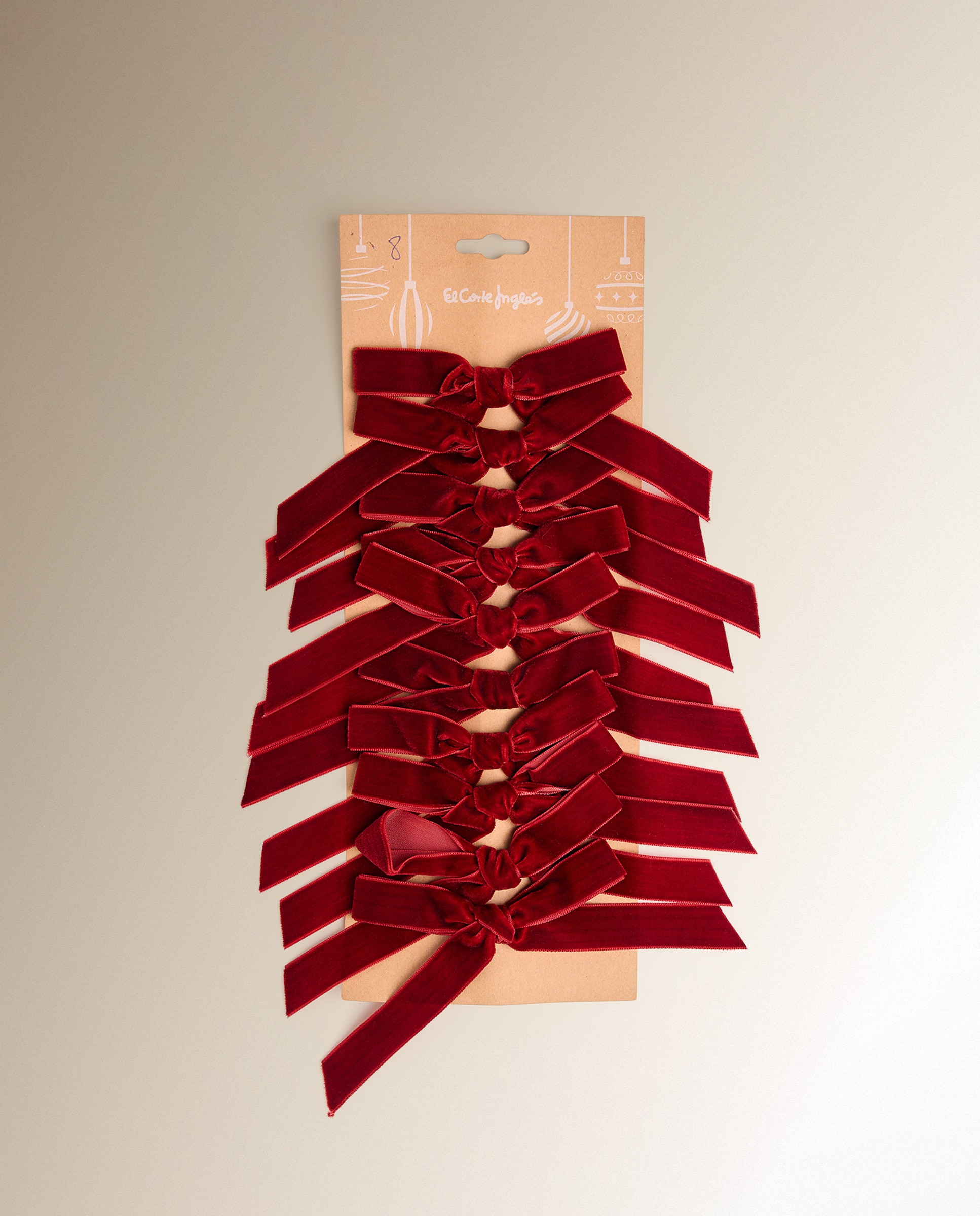 Imagen 4 de Set de 10 pinzas decorativas Lazos Navidad - Burdeos Burdeos