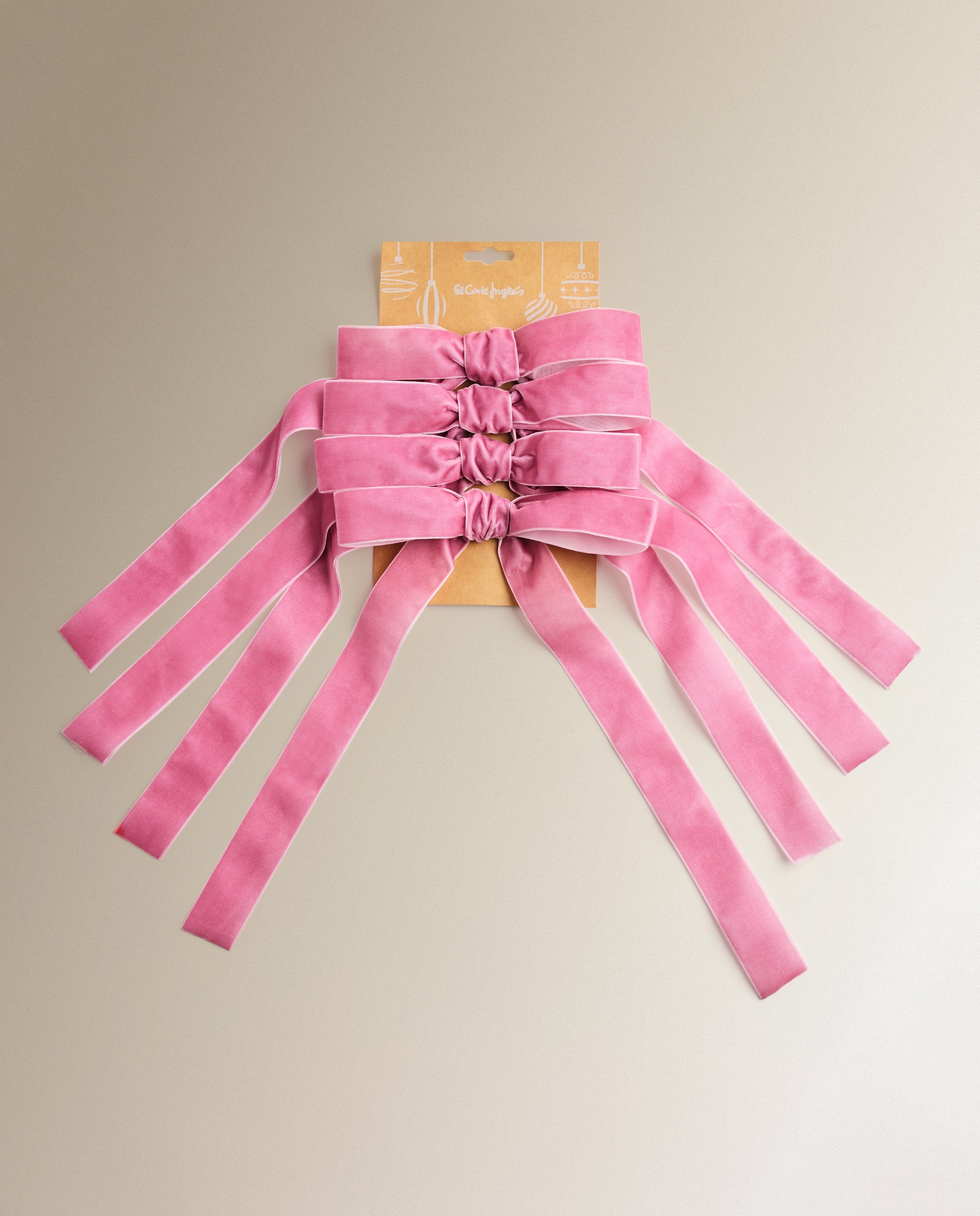 Imagen 4 de Set de 4 pinzas decorativas Lazos Navidad - Rosa Rosa