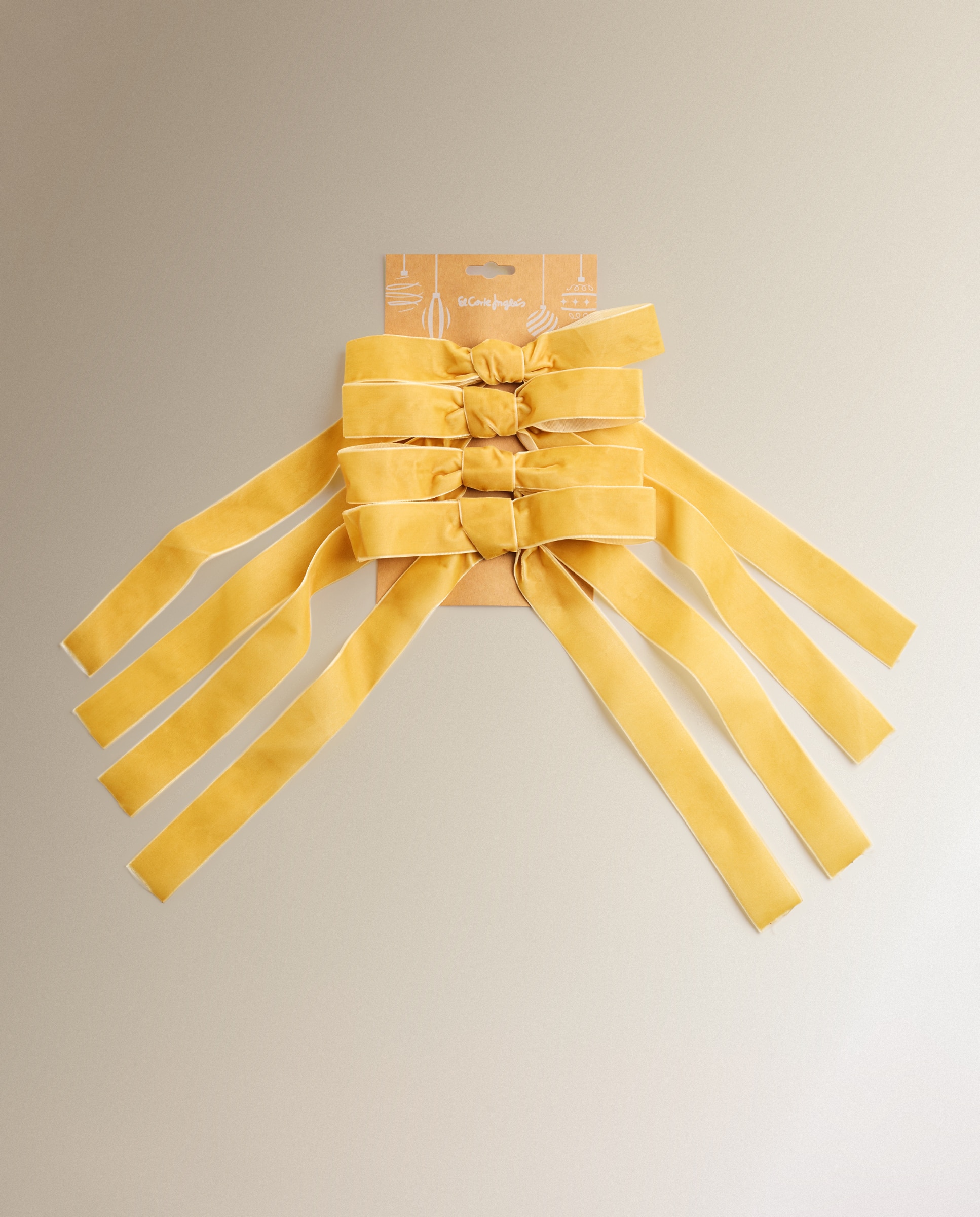 Imagen 4 de Set de 4 pinzas decorativas Lazos Navidad - Amarillo Amarillo