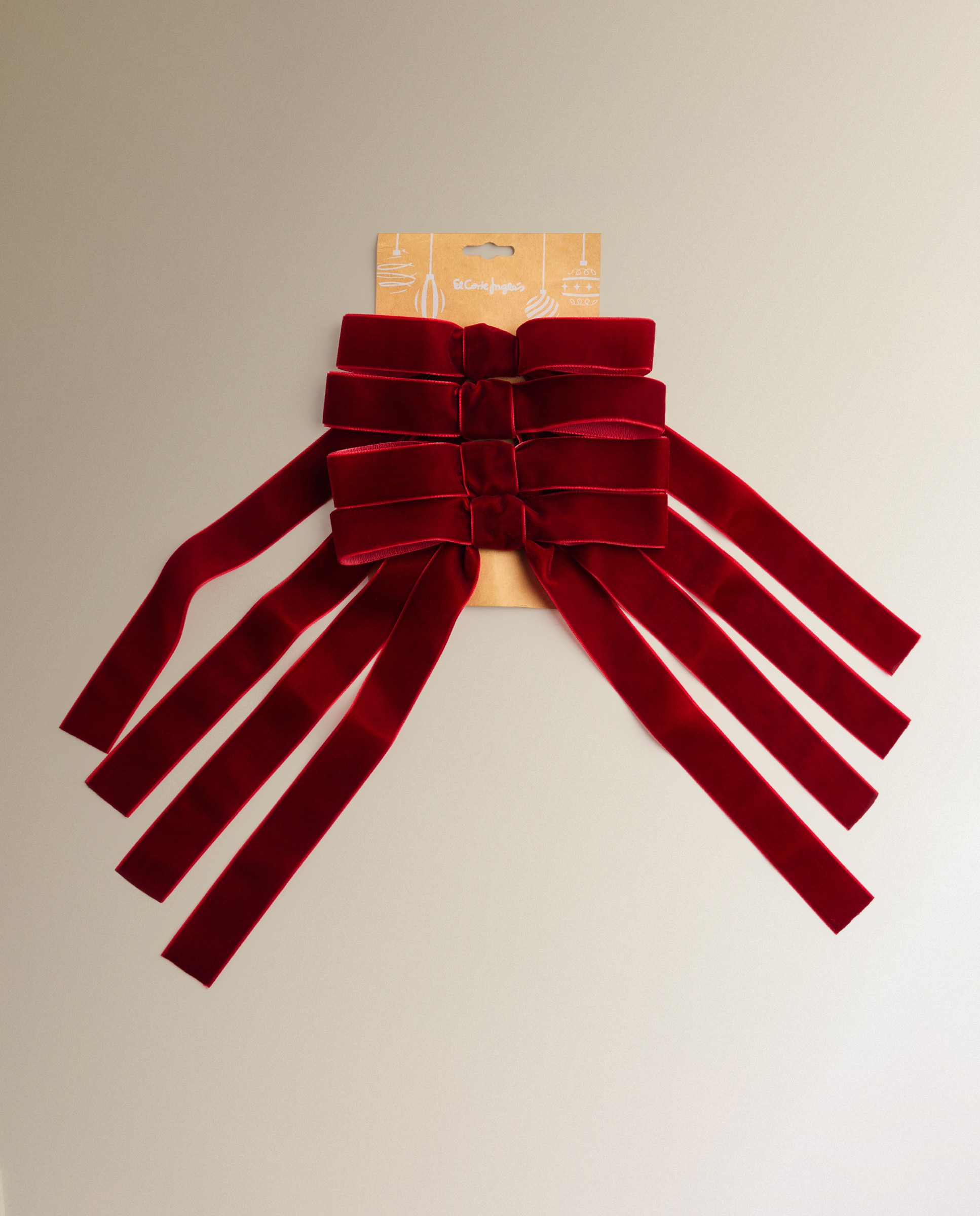 Imagen 4 de Set de 4 pinzas decorativas Lazos Navidad - Fucsia Fucsia