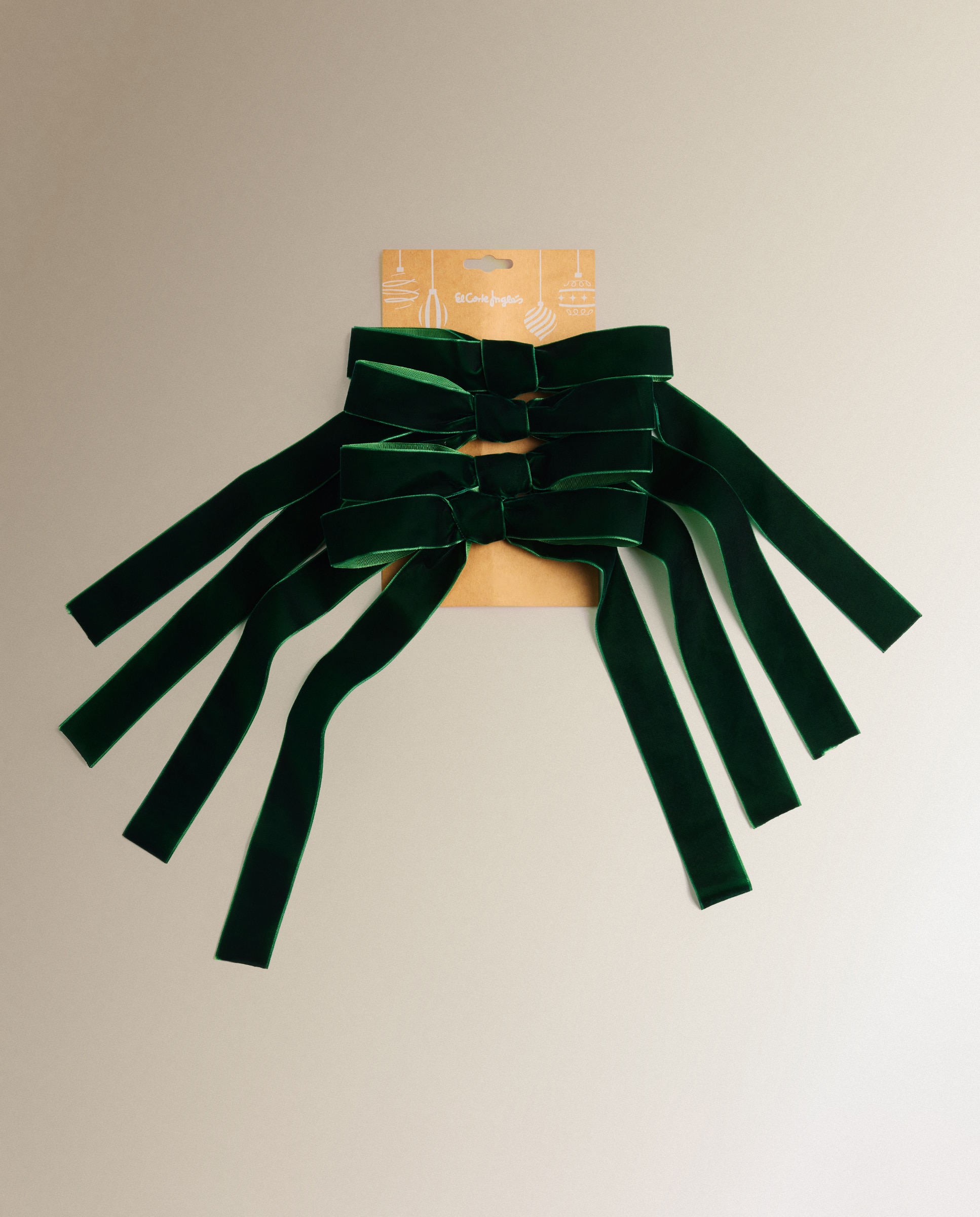 Imagen 4 de Set de 4 pinzas decorativas Lazos Navidad - Verde Verde