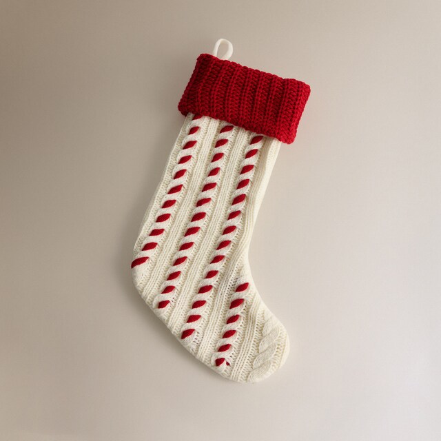 Imagen 0 de Calcetín bordado blanco Navidad El Corte Inglés