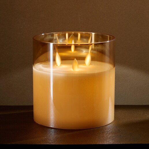 Vela en vaso eléctrica 3 luces Navidad
